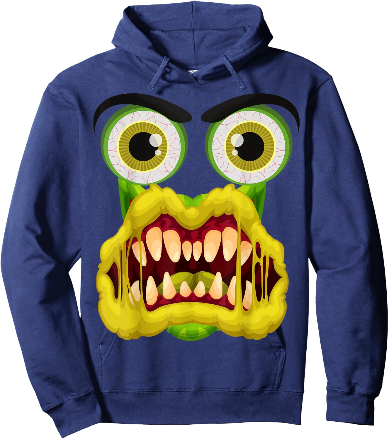 Men's Women's Cute Monster Face Halloween Costume Hoodie - Hoodie | Navy