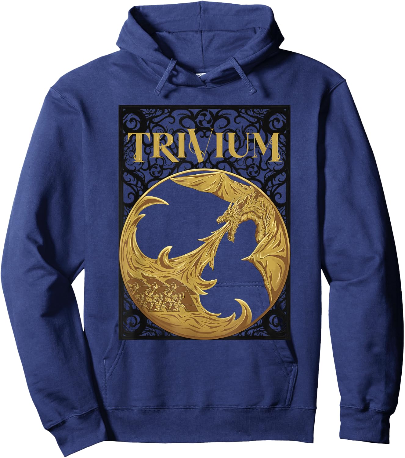 Trivium Gold Dragon Hoodie - Hoodie | Navy