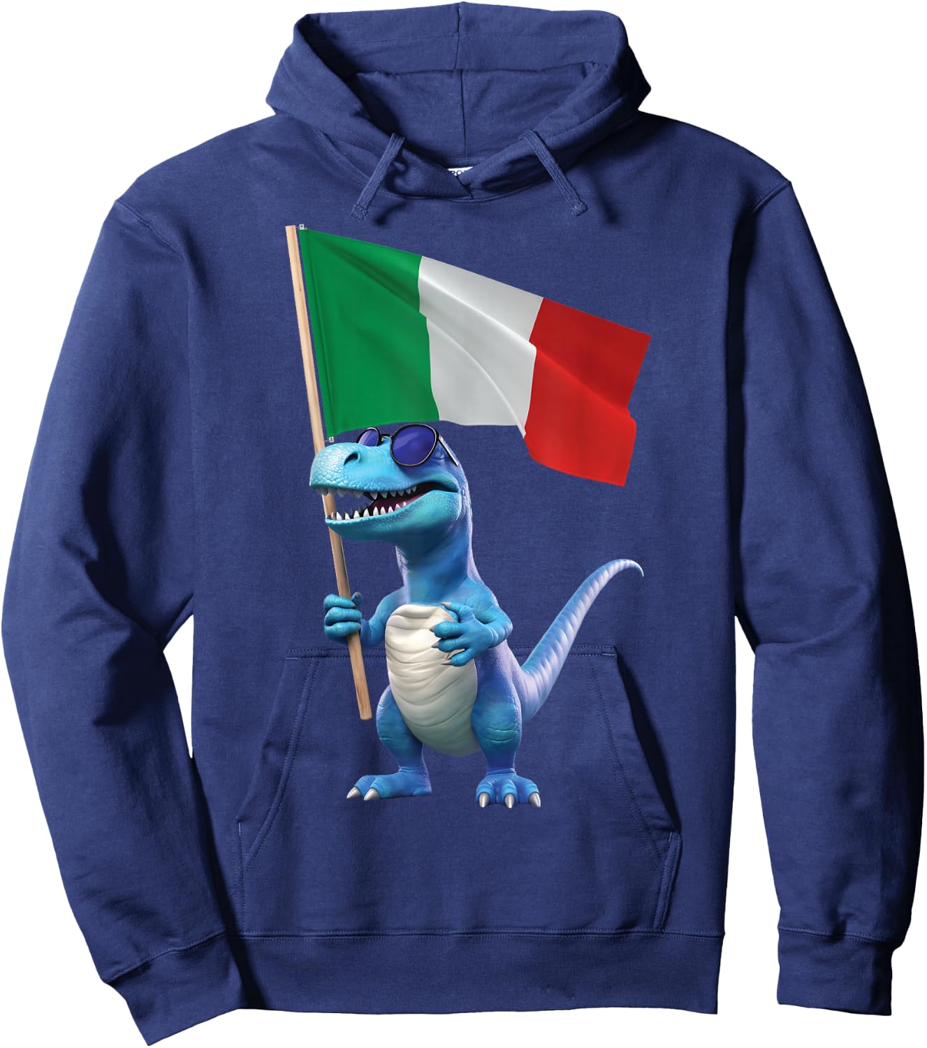Italy Flag Dinosaur Italian Italia Rome Pizza Kids Trex Hoodie - Hoodie | Navy