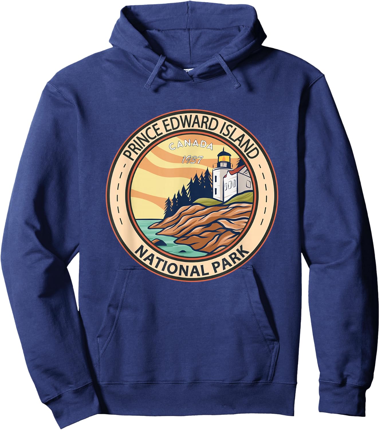 Prince Edward Island National Park Canada Vintage Emblem Hoodie - Hoodie | Navy