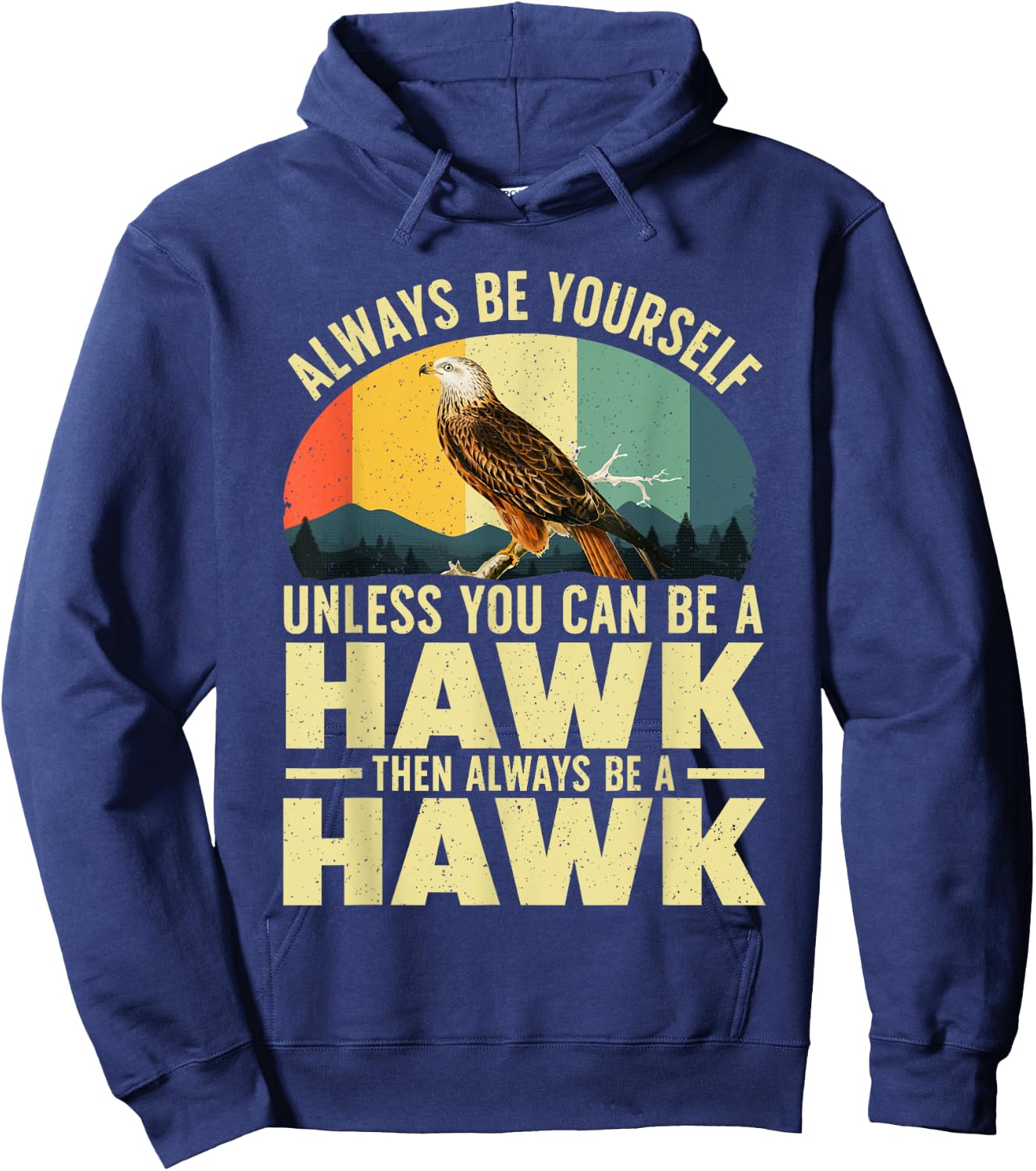 Funny Hawk Art Women Kids Falcon Raptor Bird Lover Hoodie - Hoodie | Navy