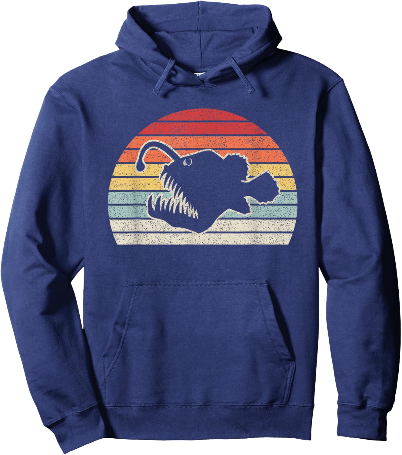 Vintage Retro Angler Fish Hoodie - Hoodie | Navy