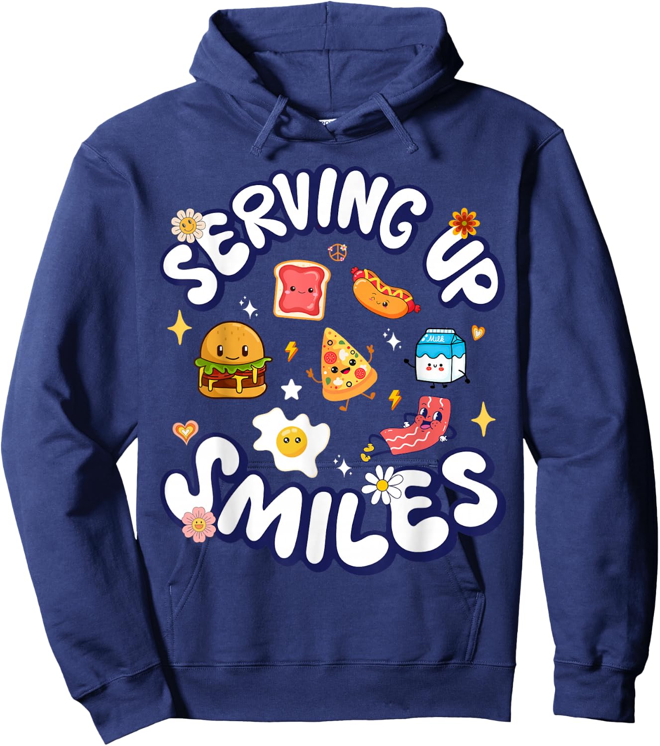 Cafeteria Worker Serving Up Smiles Lunch Lady Gifts Crew Hoodie - Hoodie | Navy