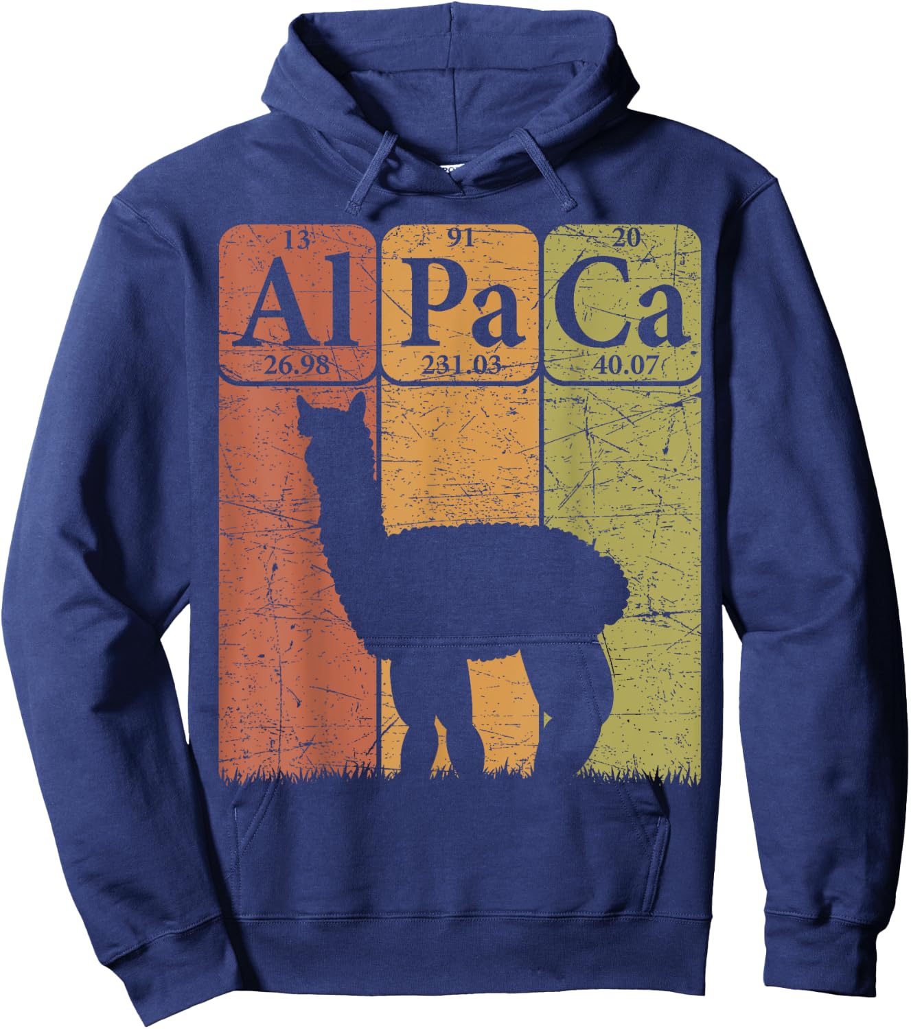 Alpaca Periodic Table Elements Llama Alpaca Vintage Hoodie - Hoodie | Navy