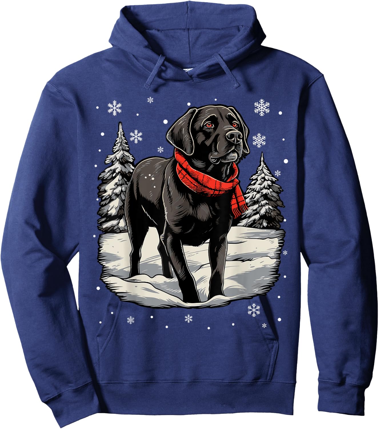 Black Labrador Christmas Santa Hat Xmas Pajama Hoodie - Hoodie | Navy