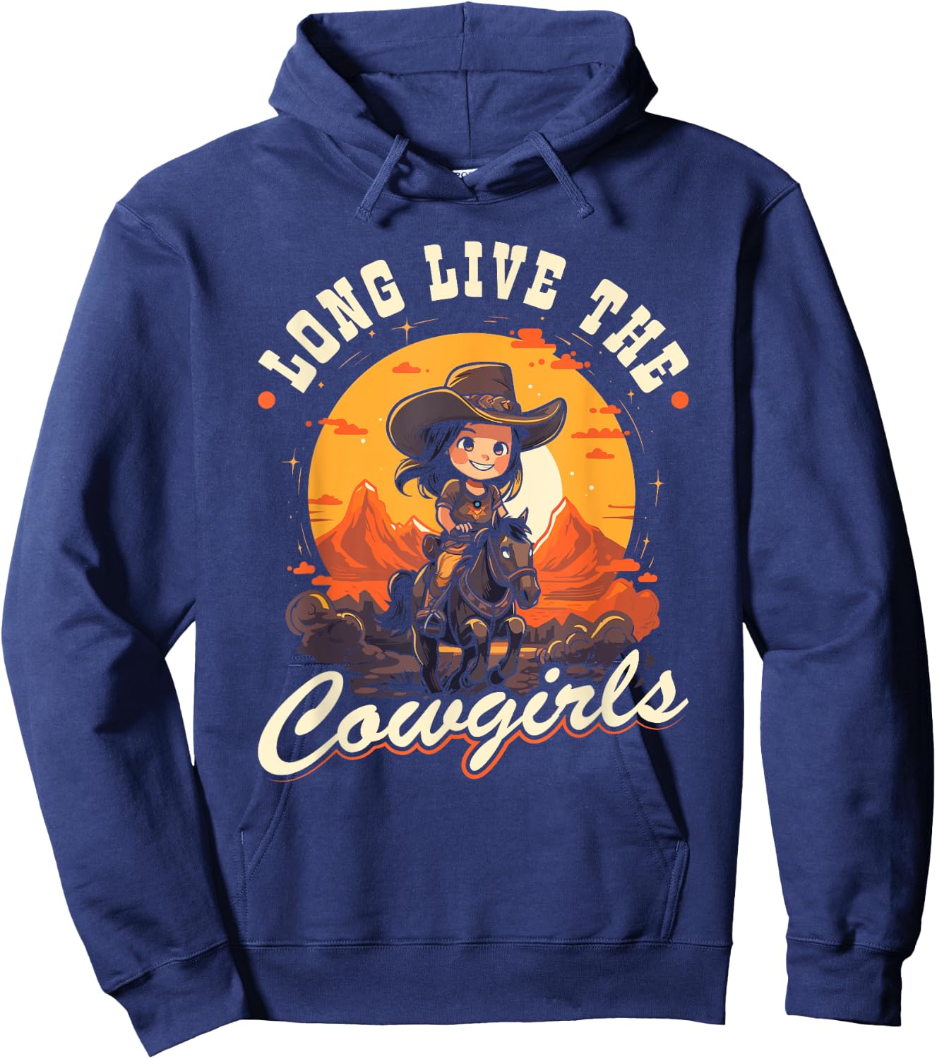 Long Live The Cowgirls, Country Rodeo Girl Toddler Cowgirl Hoodie - Hoodie | Navy
