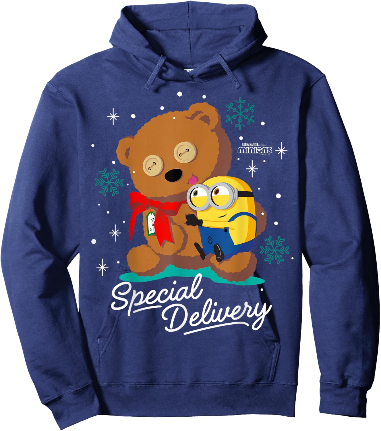 Minions Bob and Tim The Teddy Bear Holiday Hoodie - Hoodie | Navy