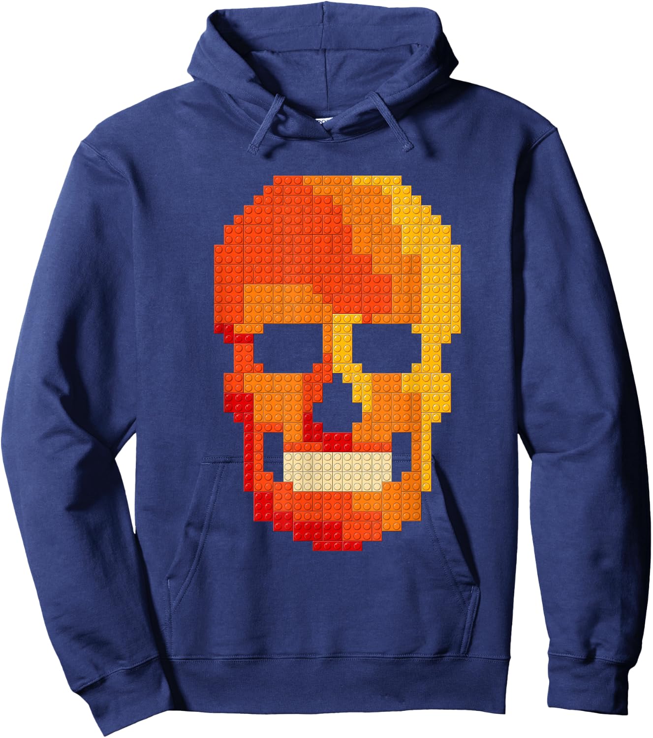 Skull Block Builder Bricks Halloween Skeleton Master Builder Hoodie - Hoodie | Navy