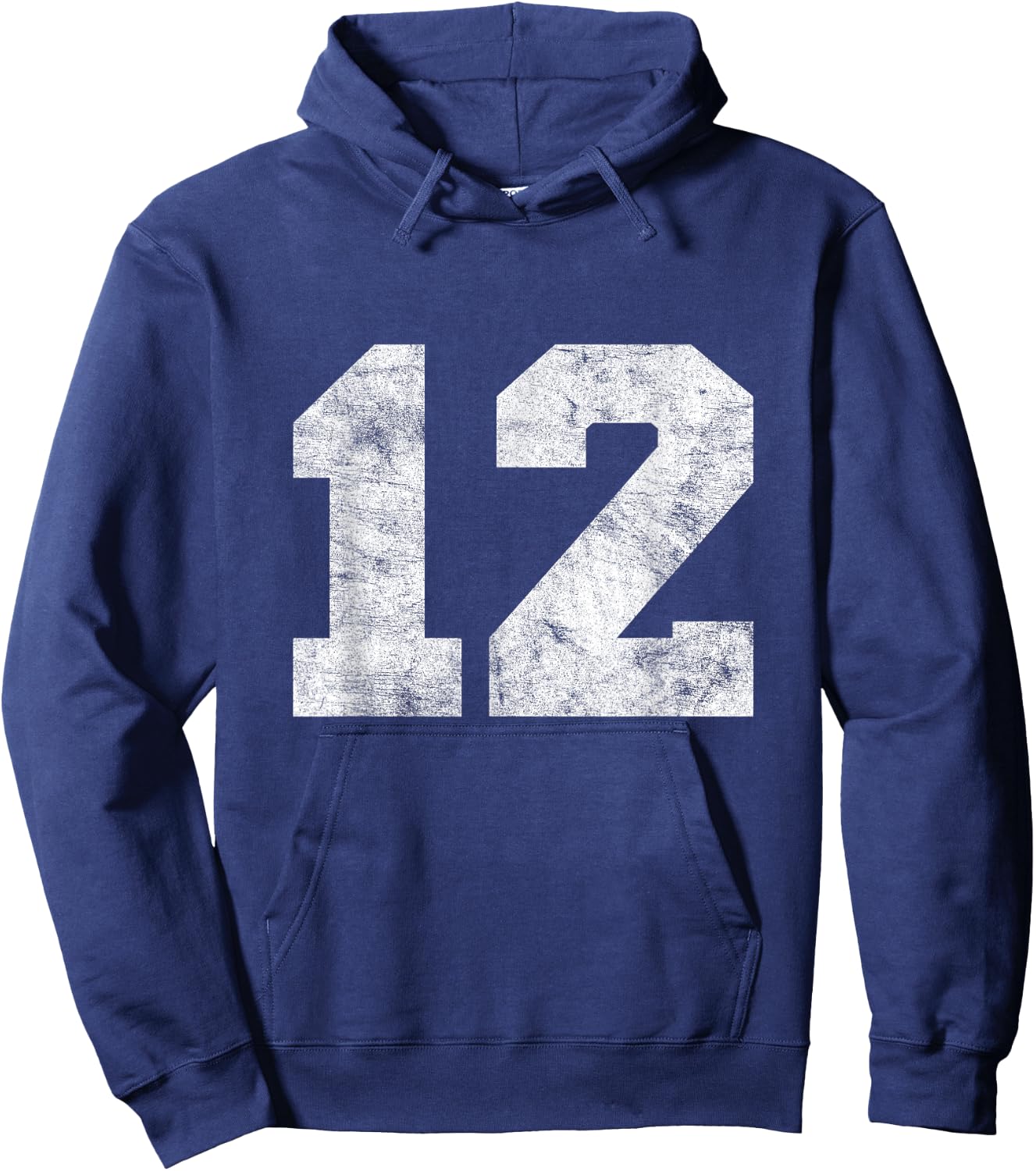 Vintage Lucky Number 12 Birthday Sports Player Team Athlete Hoodie - Hoodie | Navy