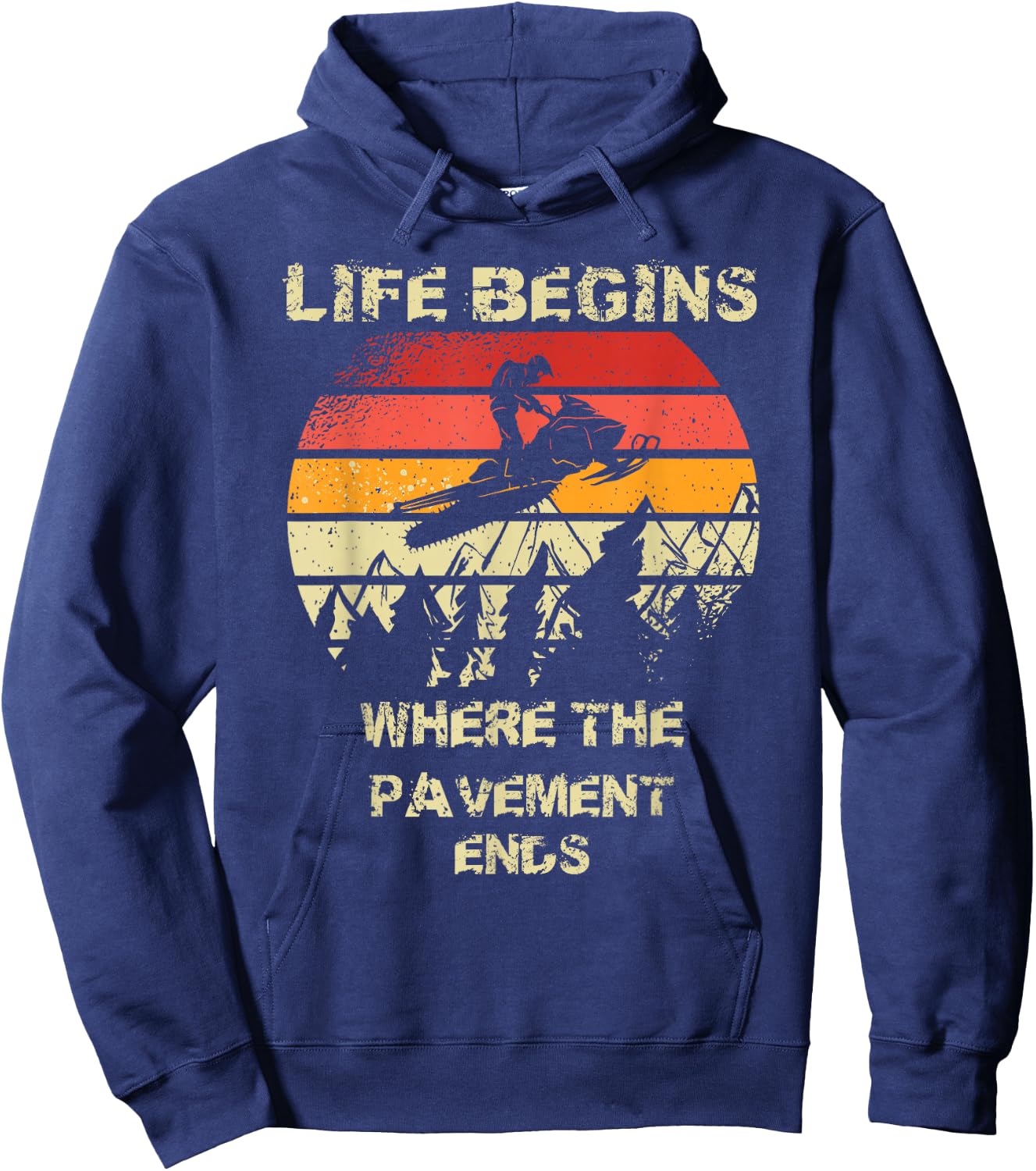 Snowmobiling Snowmobile-cyclists Snow-motorcycle Snowmobile Hoodie - Hoodie | Navy