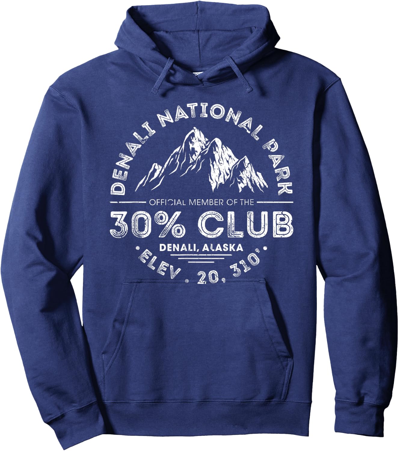 Denali National Park Alaska 30% Club Denali Mountain Tourist Hoodie - Hoodie | Navy