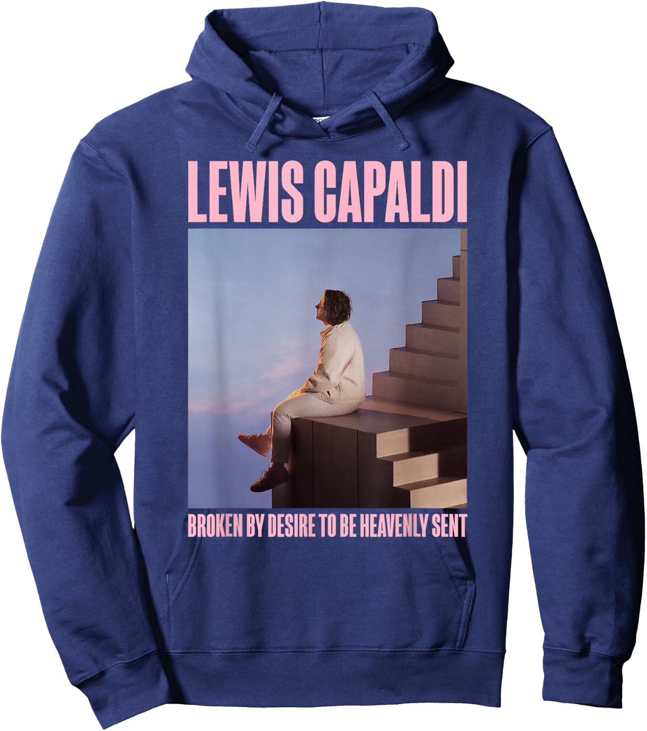 Lewis Capaldi – Album Photo On Heather Blue Hoodie - Hoodie | Navy