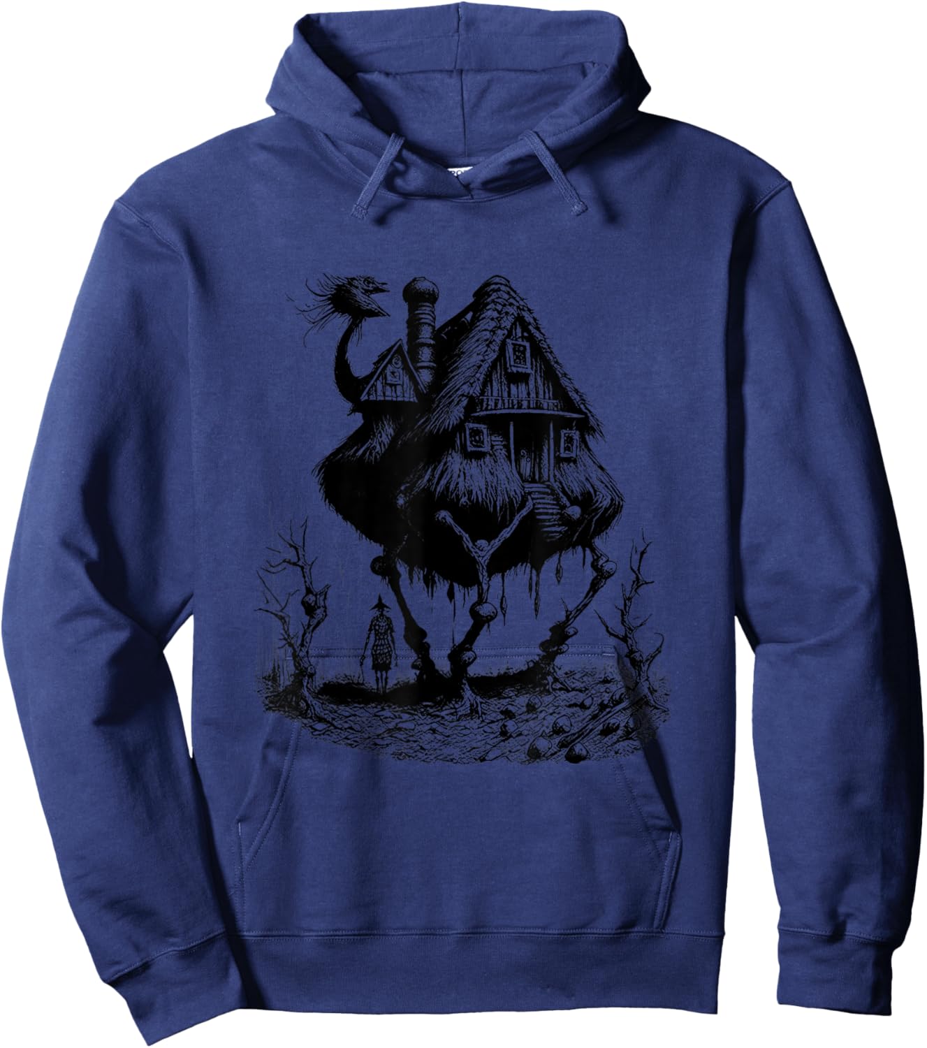 Walking House on Chicken Legs Slavic folklore Baba Yaga Art Hoodie - Hoodie | Navy