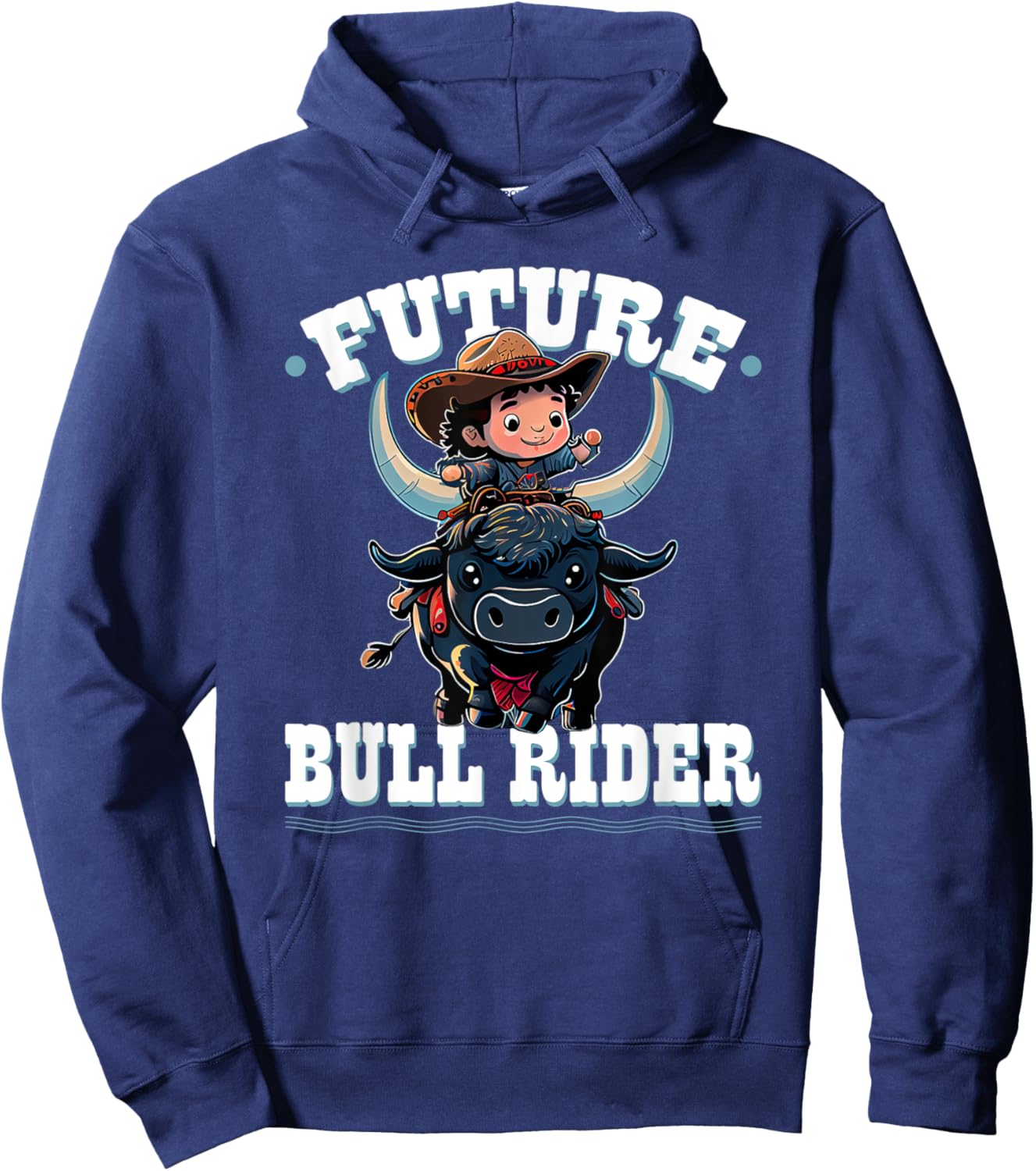 Future Bull Rider, Bull Riding Cowboy Rodeo Boy Kids Hoodie - Hoodie | Navy