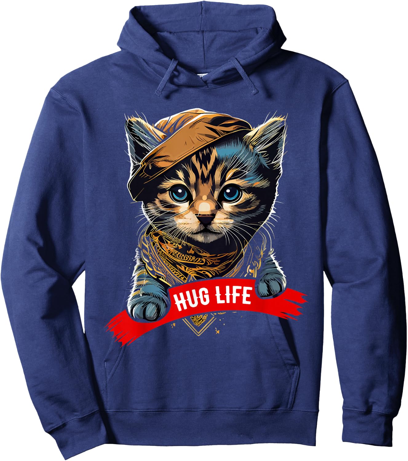 Hug Life Shirt Cat for Animal Shelters Cute Feline Hoodie - Hoodie | Navy