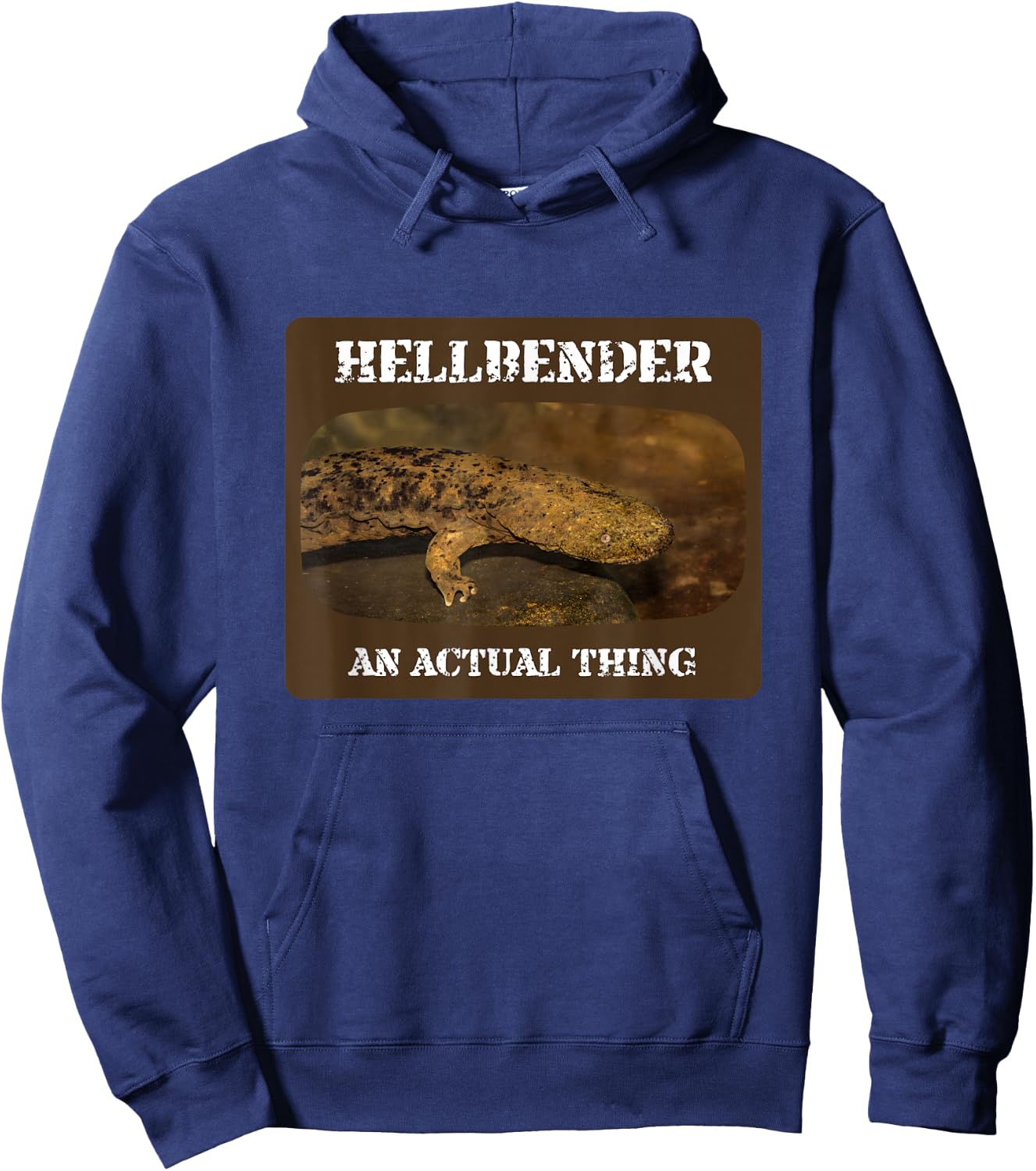 Hellbender Funny Giant Salamander Wrong Animal Name Joke Hoodie - Hoodie | Navy