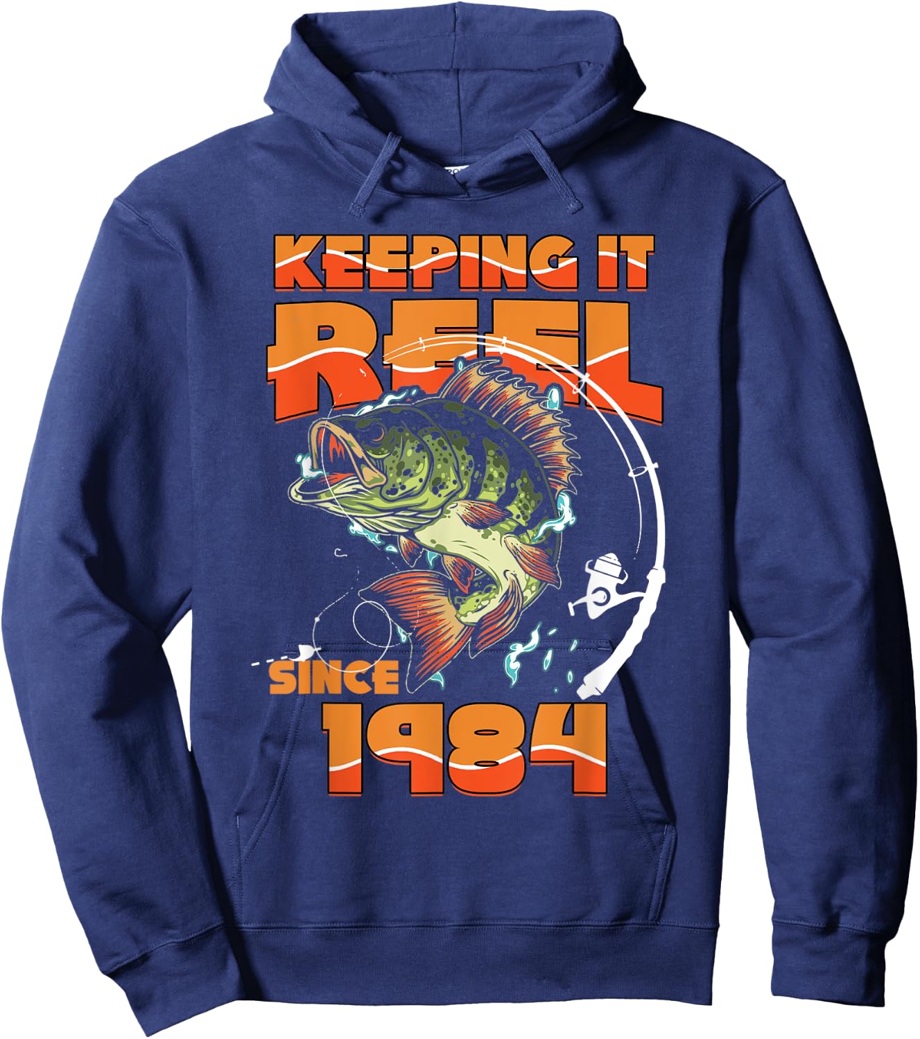 Keeping It Reel Since 1984 Fishing Lovers 41st Birthday Hoodie - Hoodie | Navy