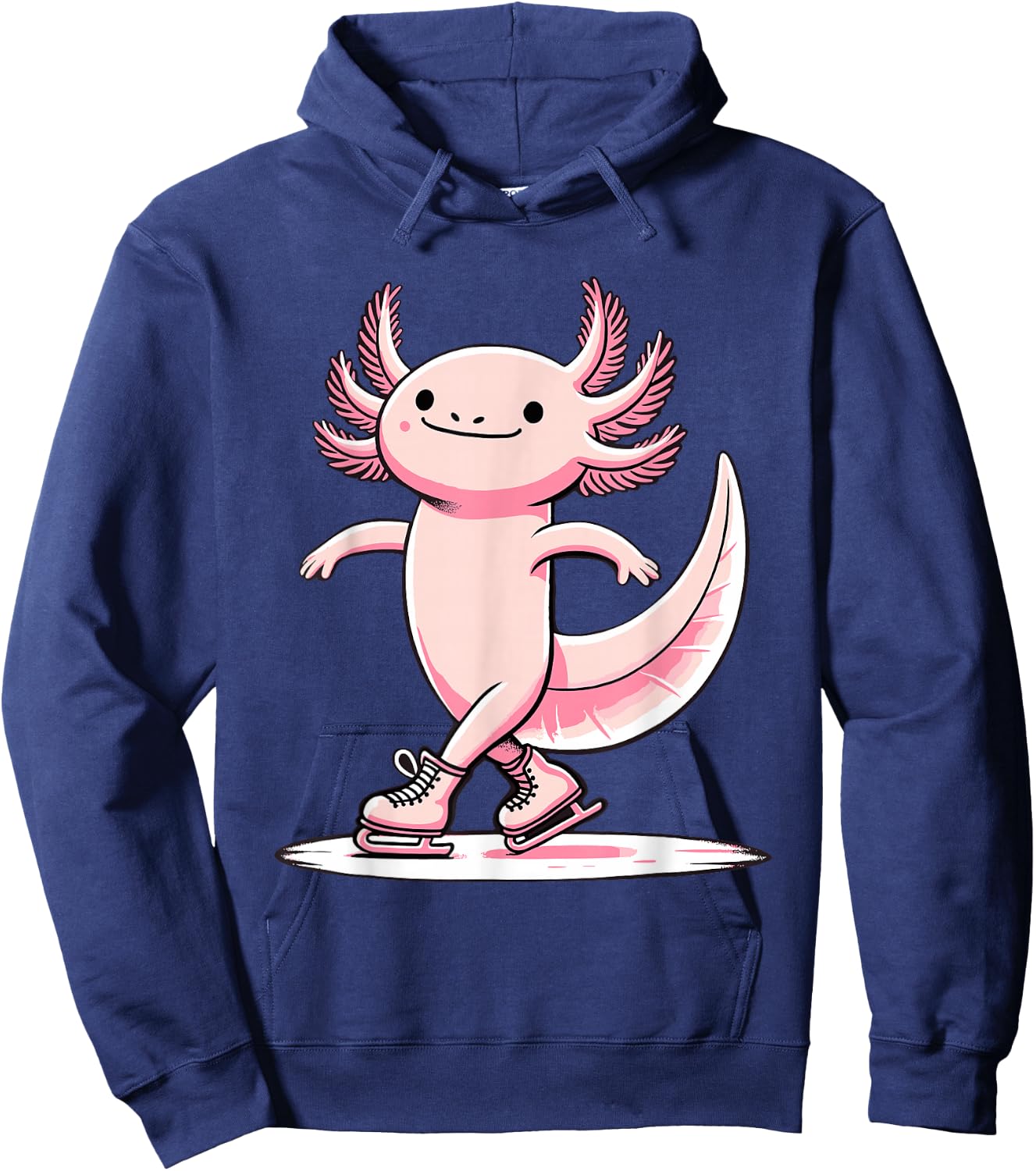 Cute Axolotl Ice Skating Skater Figure Skating For Girls Hoodie - Hoodie | Navy