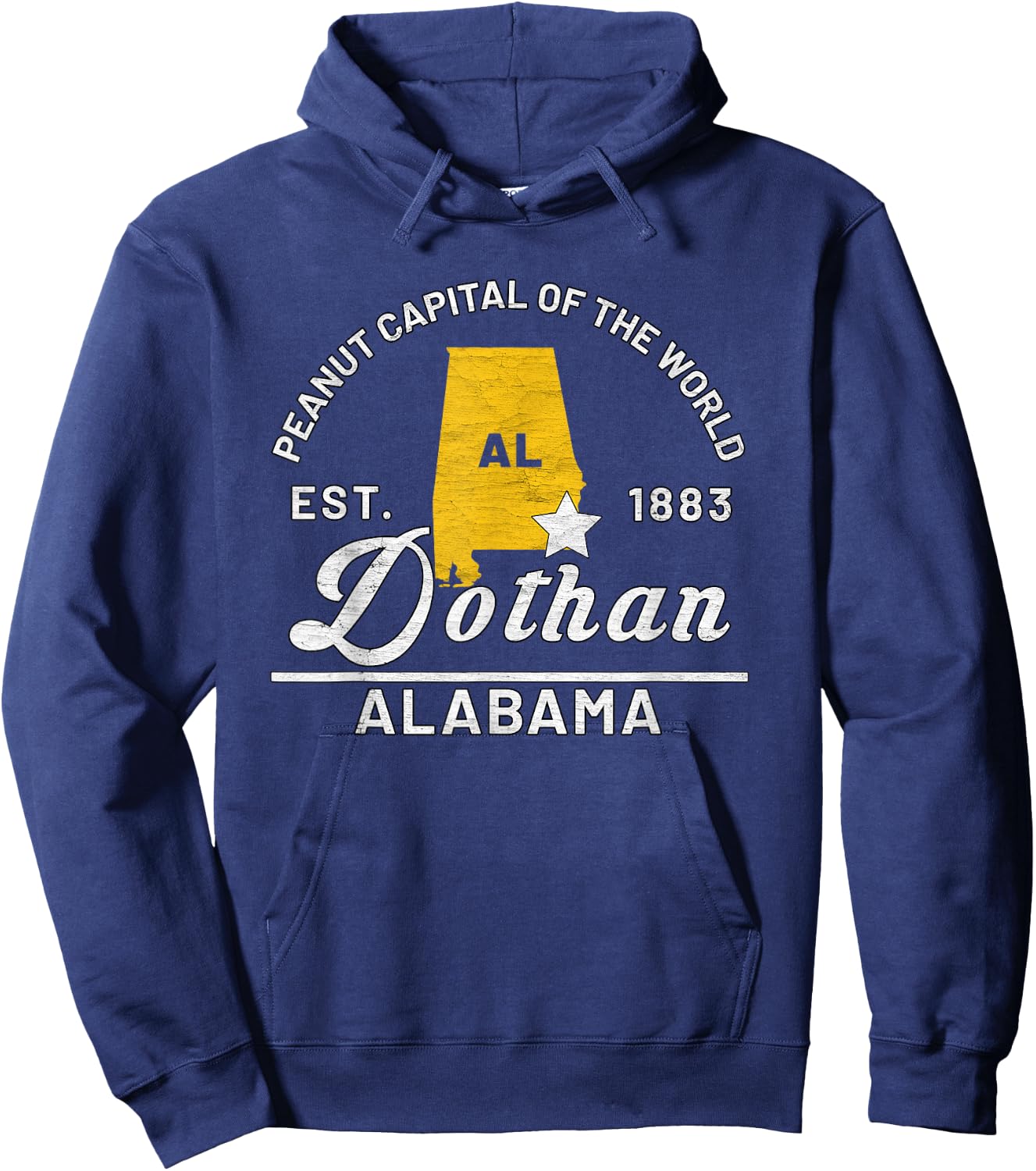 Dothan Alabama Al Vintage Peanut Capital of the World Gift Hoodie - Hoodie | Navy