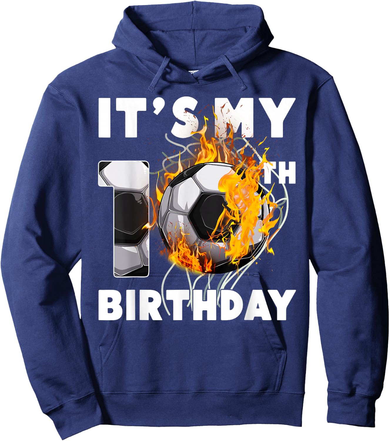 Funny It's My 10th Birthday 10 Years Old Soccer Ball Boys Hoodie - Hoodie | Navy