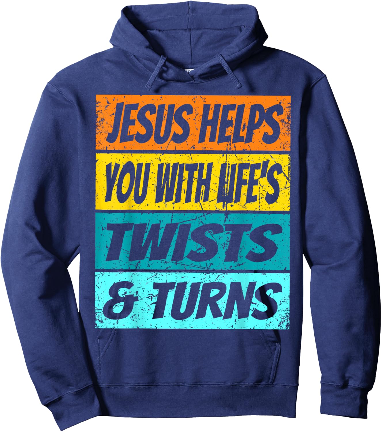 Retro Jesus Helps You With Life's Twists And Turns VBS 2023 Hoodie - Hoodie | Navy