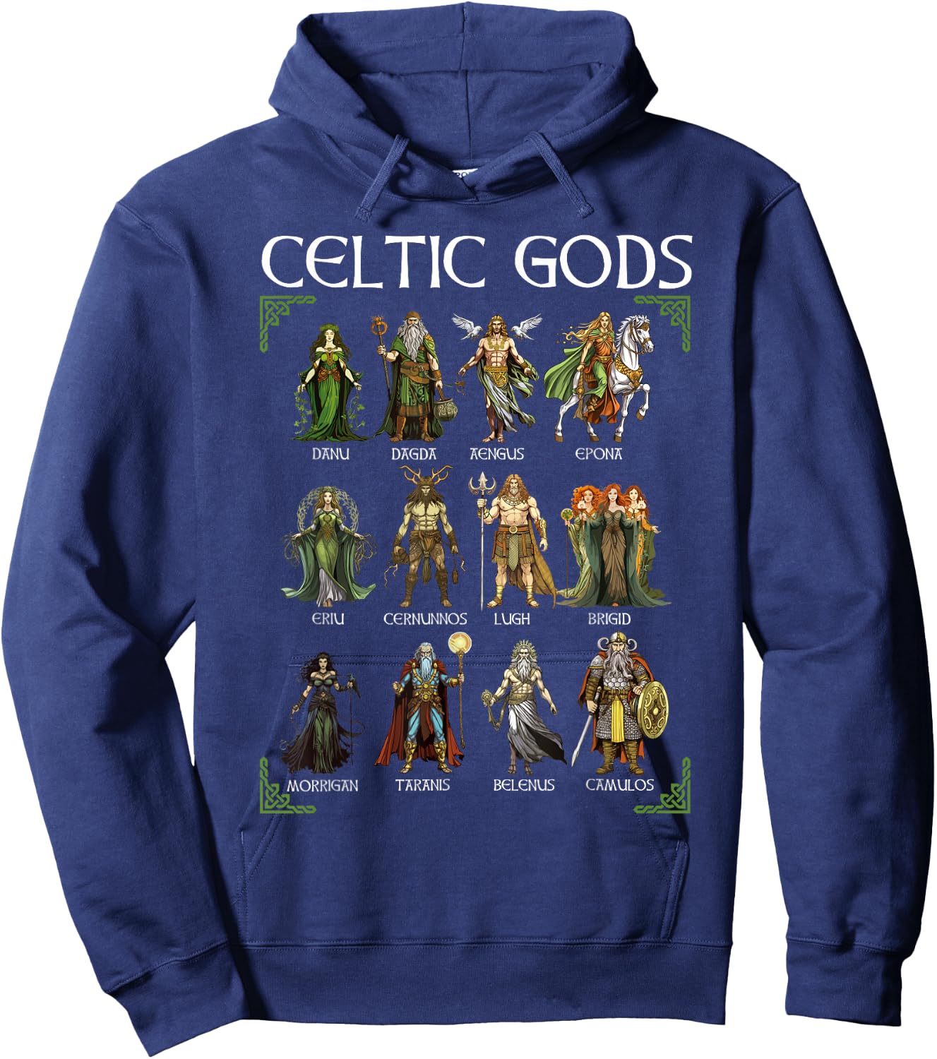 Celtic Mythology Gods Norse Viking Warriors Irish Scotish Hoodie - Hoodie | Navy