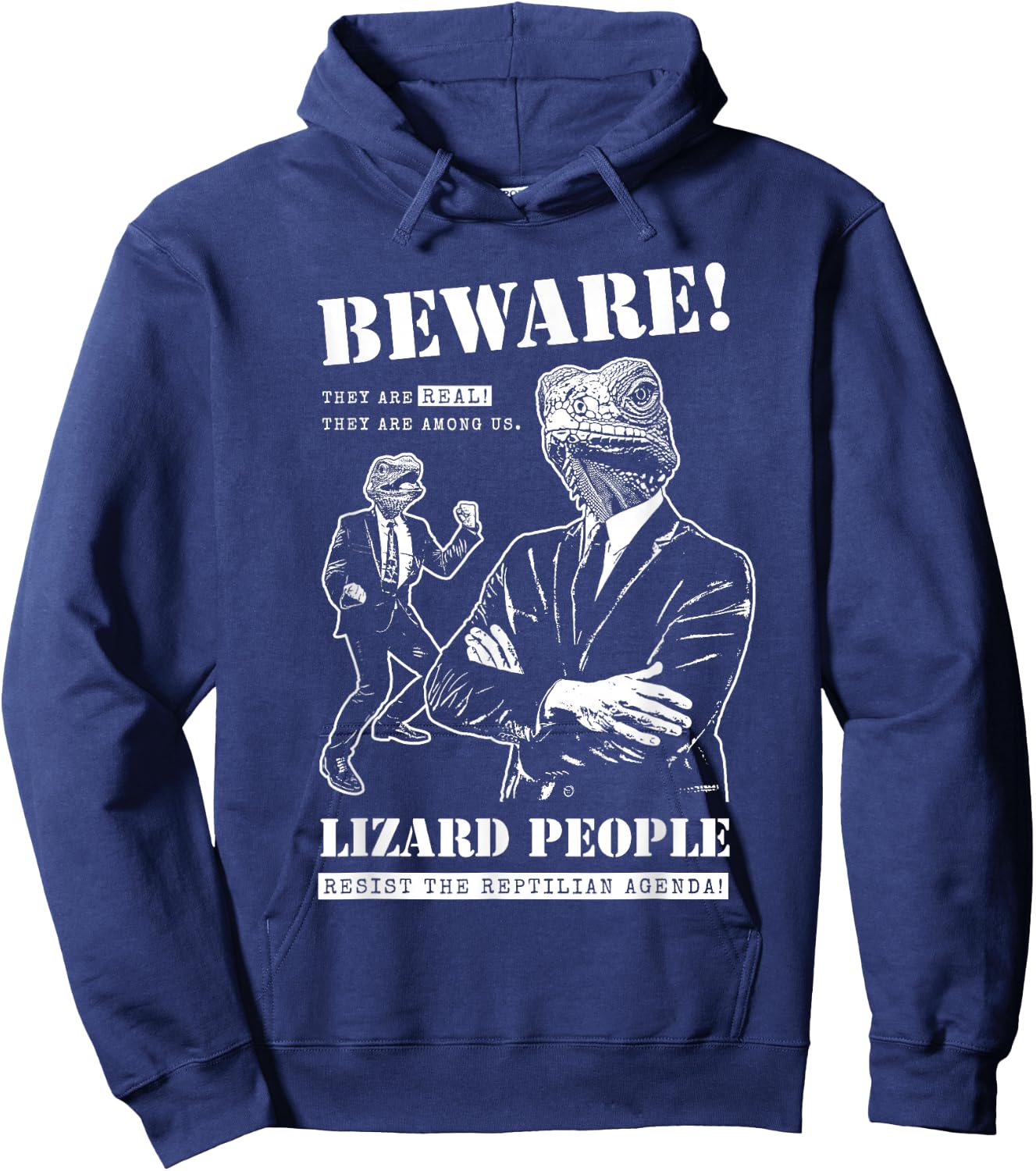 UFO Nerds Lizard People - Women, Sci-Fi & Fantasy Enthusiasts - Black - Small - Short Sleeve Hoodie - Hoodie | Navy
