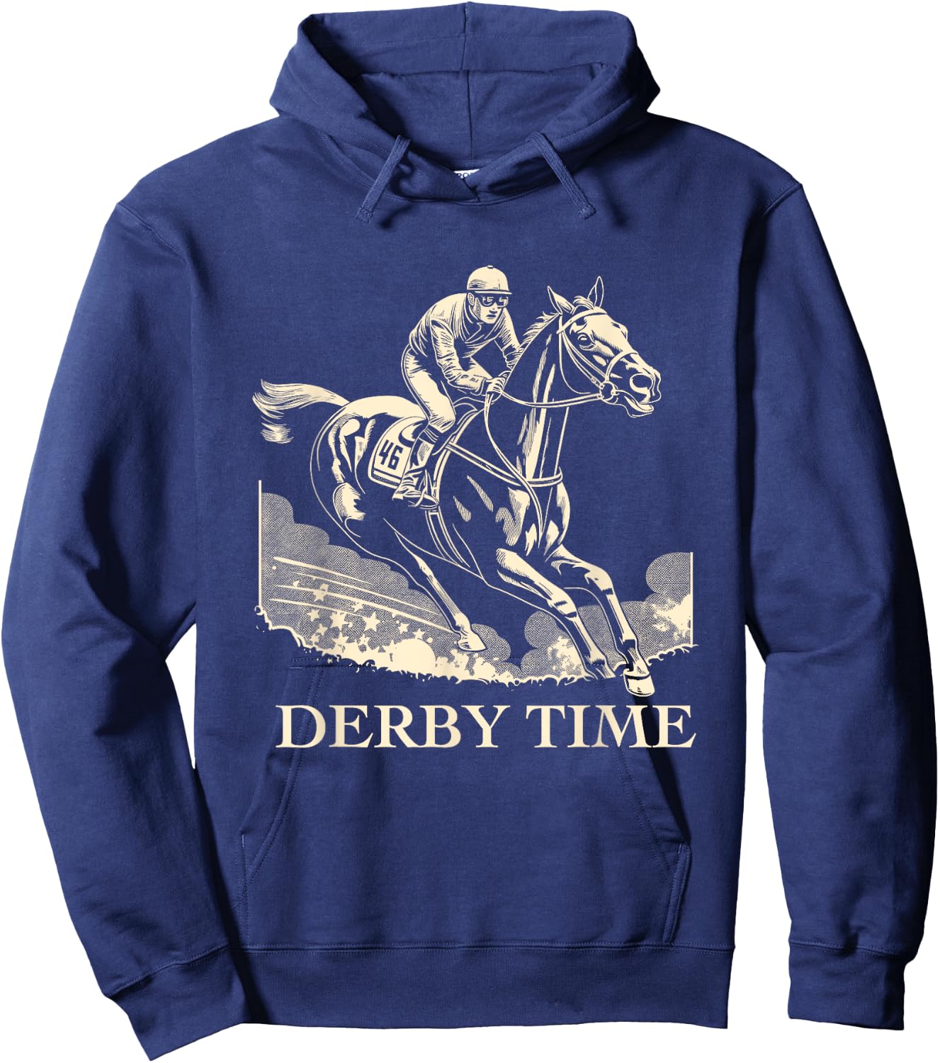 Funny Horse Racing Retro Derby Time Yall KY Derby Horse Hoodie - Hoodie | Navy