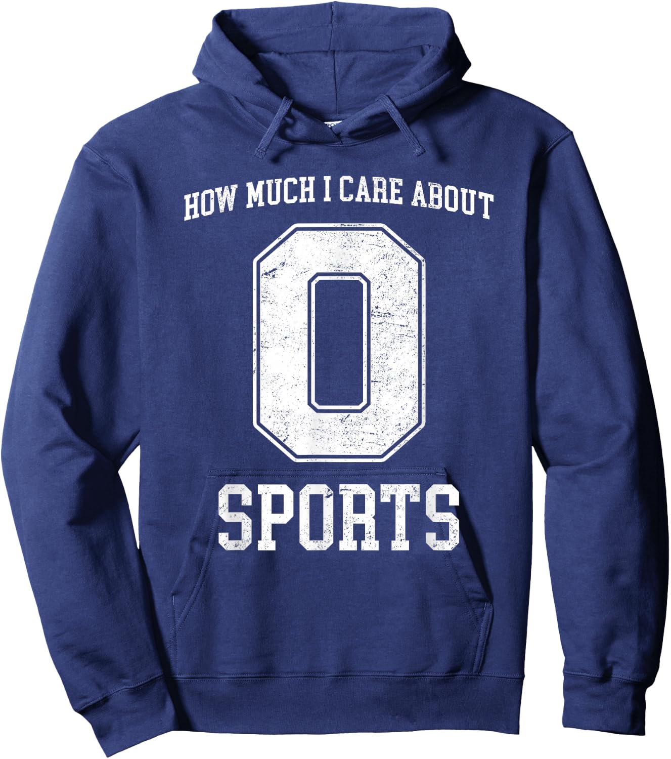 How much I Care About Sports - Zero - Funny Sports Hoodie - Hoodie | Navy