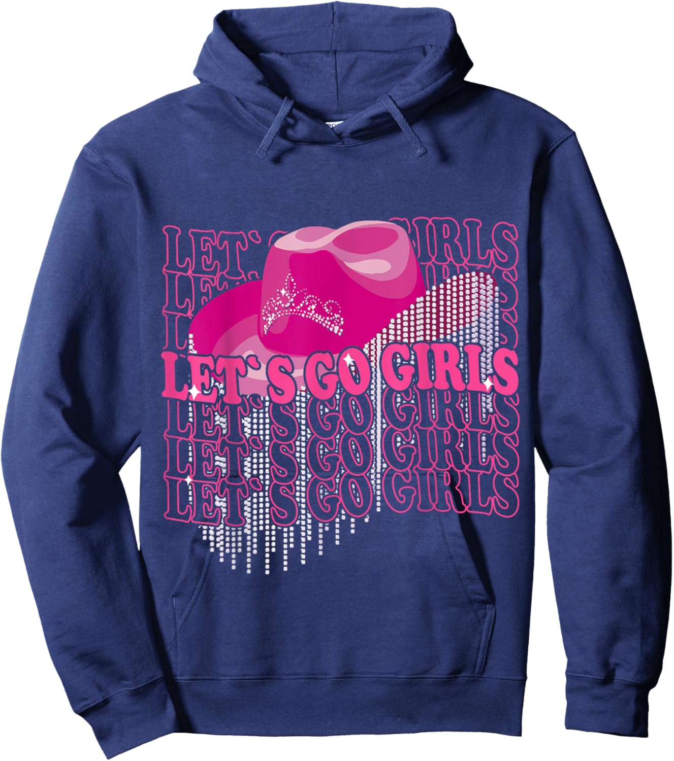 Let´s Go Girls - Country Southern Western Leopard Cow Hoodie - Hoodie | Navy