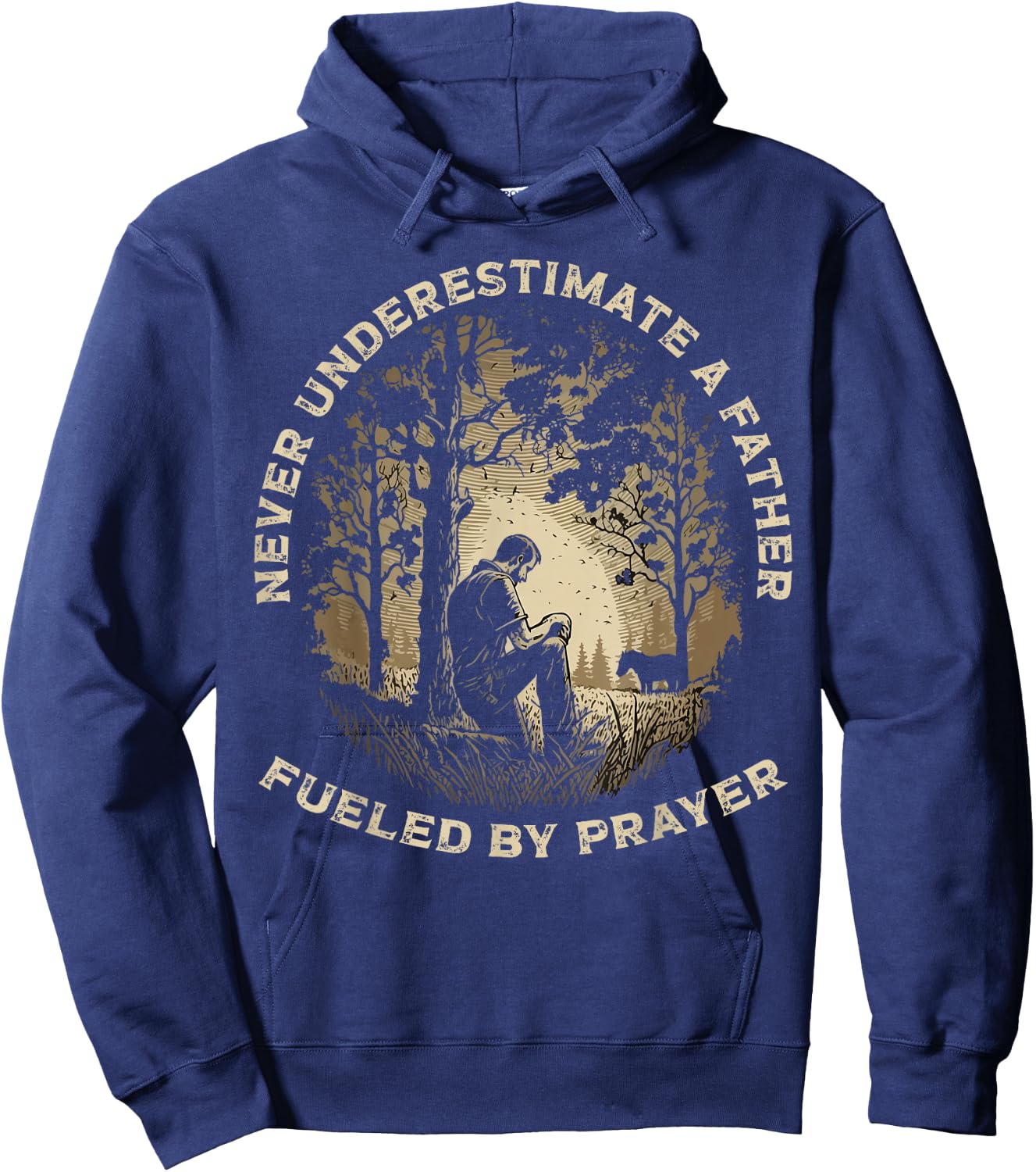 Best Dad Ever Religious Prayer Warrior Christian Fathers Day Hoodie - Hoodie | Navy