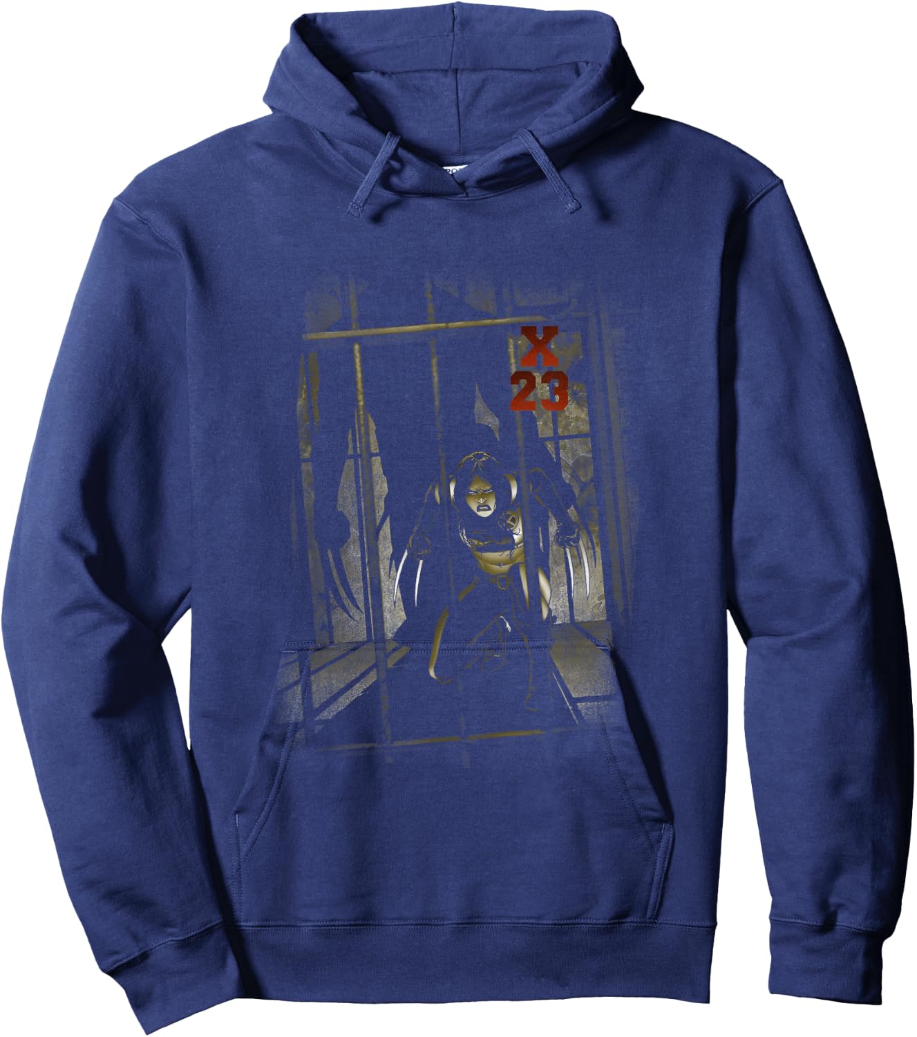 Marvel X-Men X-23 Locked In A Cell Vintage Portrait Hoodie - Hoodie | Navy