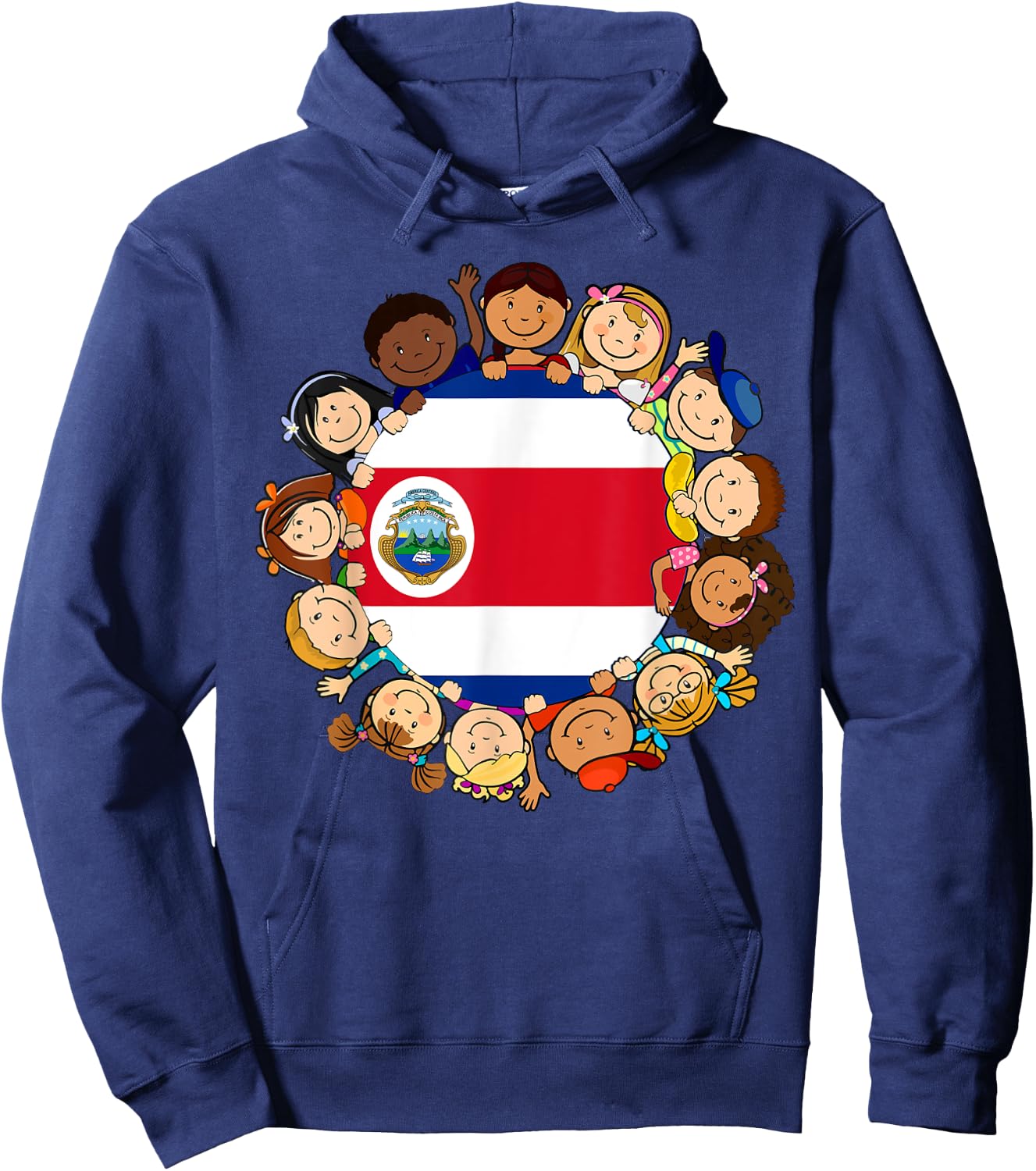 Costa Rica Flag Rican Kids Hispanic Heritage Month Boy Girl Hoodie - Hoodie | Navy
