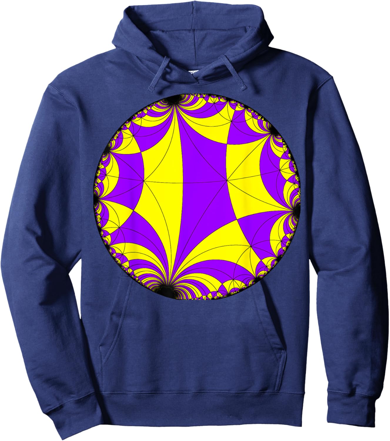 Nerdy Hyperbolic Geometry Poincare Disk Pattern Math Teacher Women Girls Kids Hoodie - Hoodie | Navy