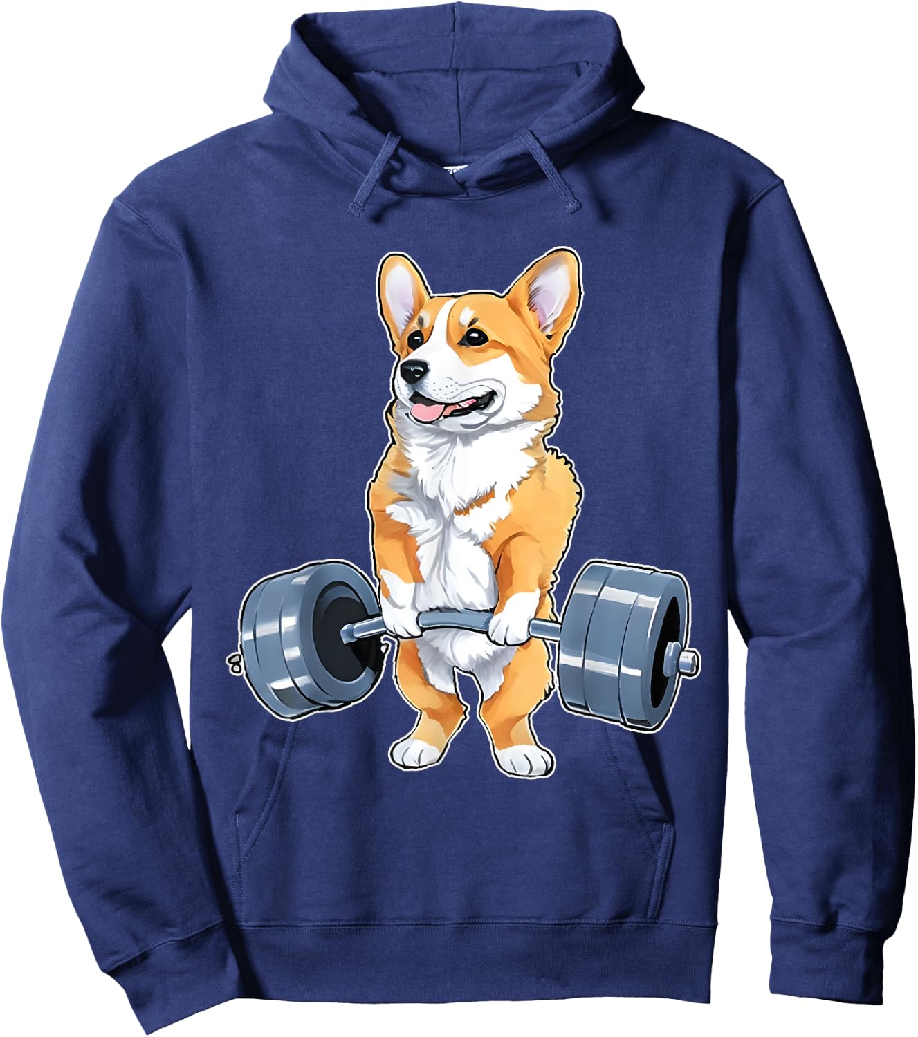 Corgi Weight Lifter Bodybuilding Weight Lifting Deadlift Hoodie - Hoodie | Navy