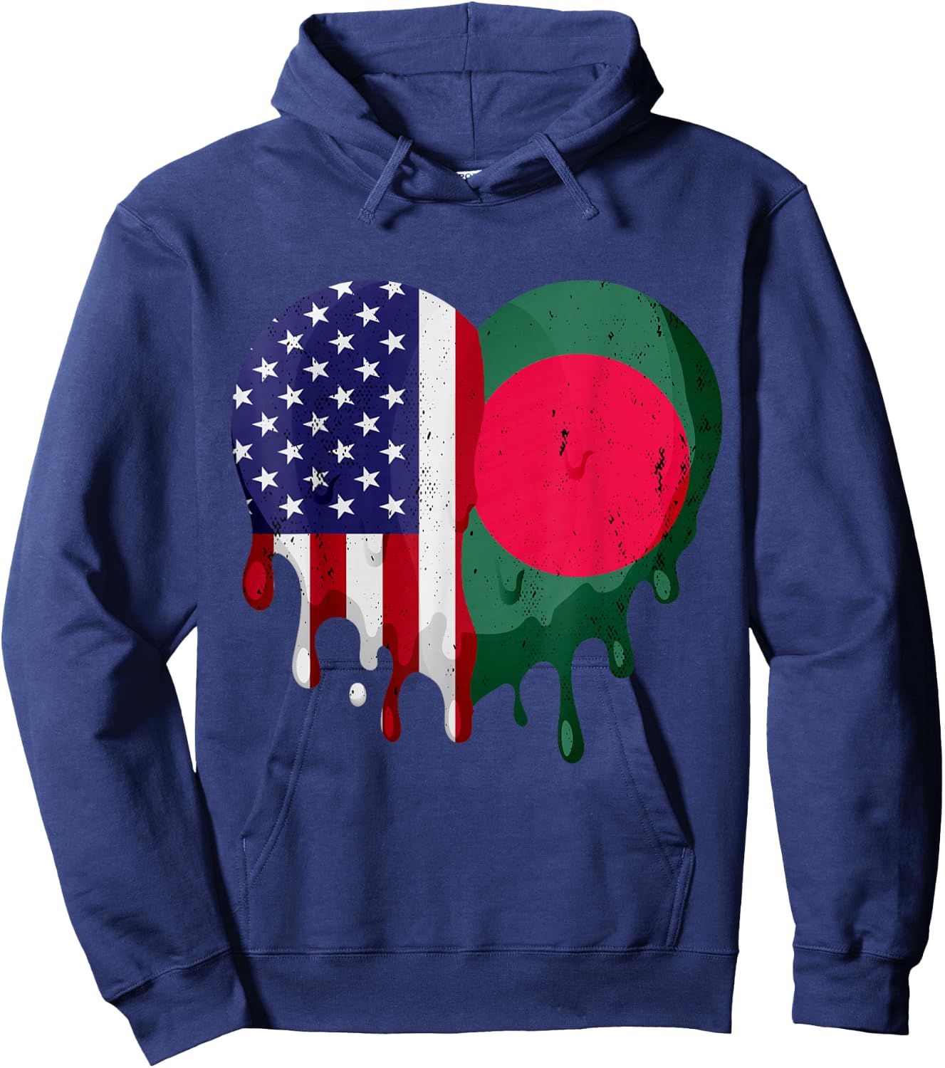 American Bangladeshi Heritage Month Bangladesh Flag Heart Hoodie - Hoodie | Navy
