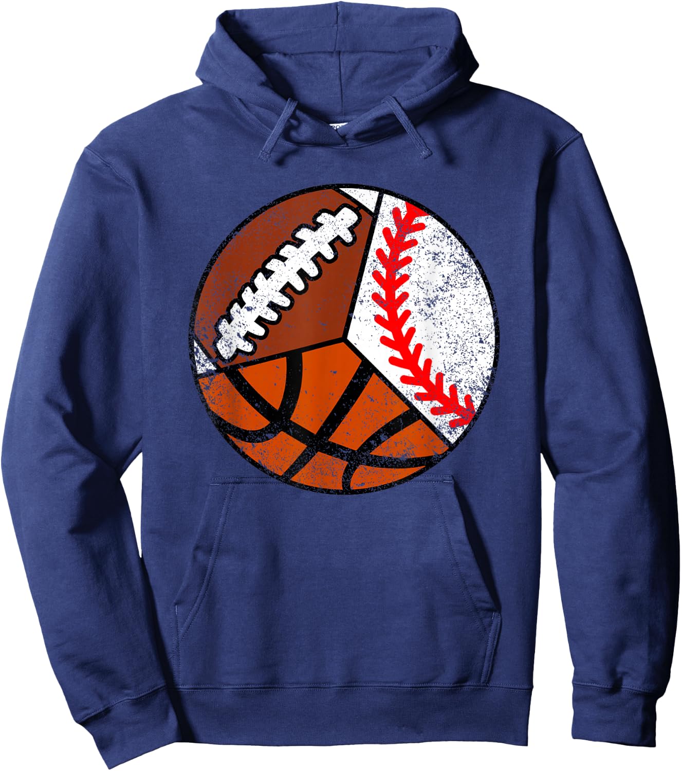 Football Baseball Basketball Player Funny Ball Sport Hoodie - Hoodie | Navy