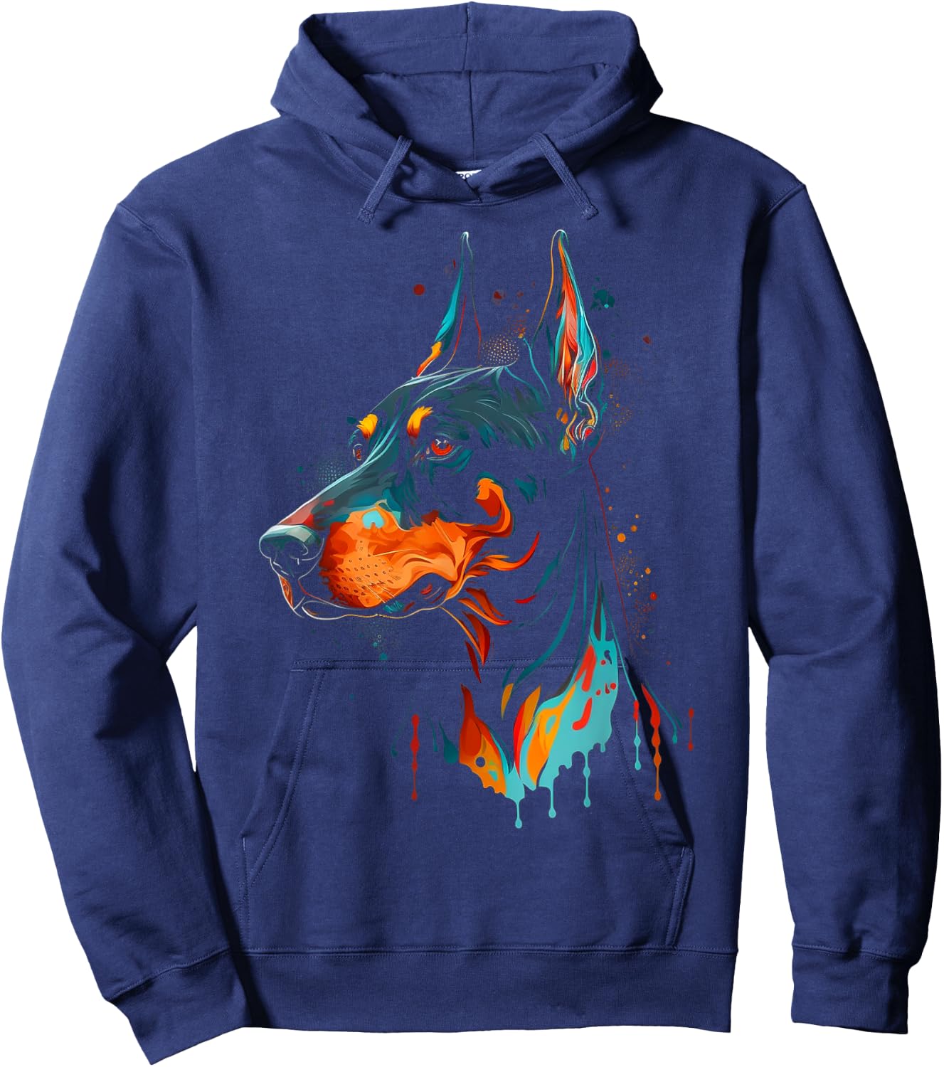 Colorful Doberman Pinscher For Dog Owners Hoodie - Hoodie | Navy