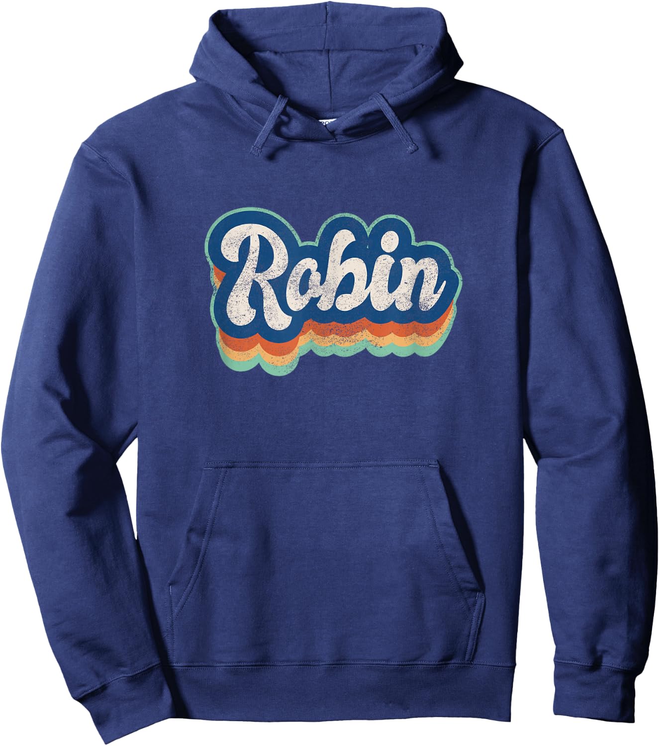 Robin First Name Boy Vintage Style 70s 80s Personalized Hoodie - Hoodie | Navy