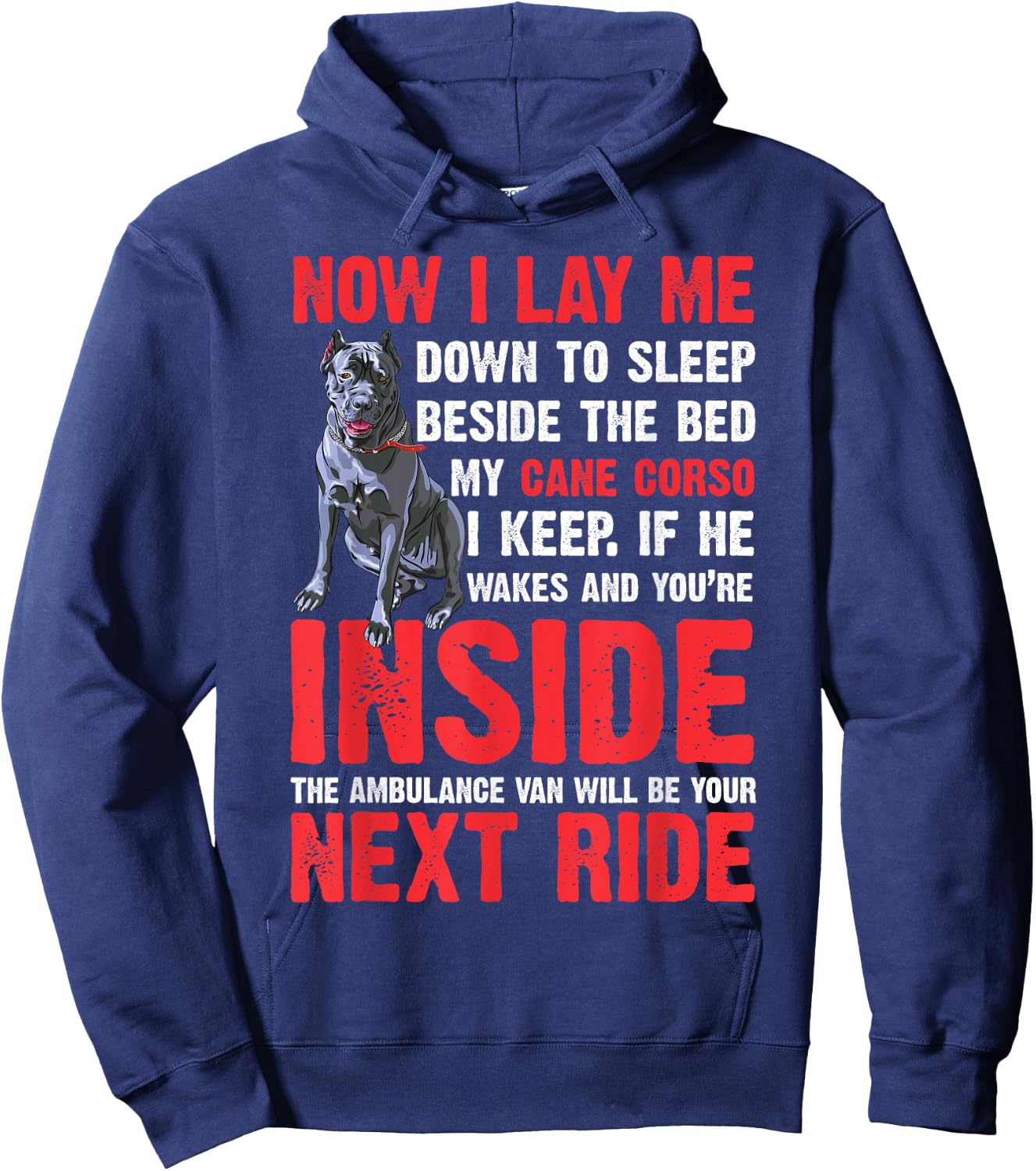 Now I Lay Me Down to Sleep Beside Pet Cane Corso Dog Women Hoodie - Hoodie | Navy