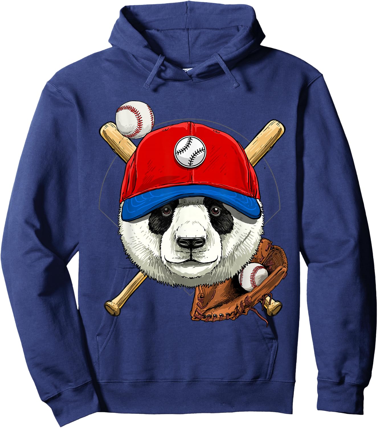 Panda Baseball Panda Lovers Baseball Player Hoodie - Hoodie | Navy