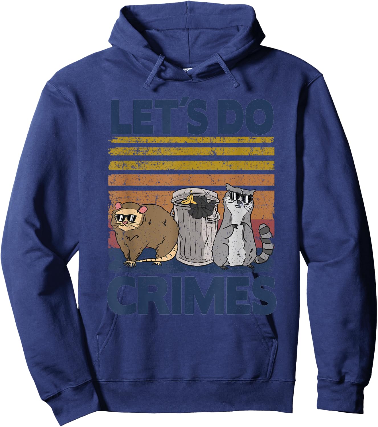 Let's Do Crimes Trash Gang Possum Raccoon Opossum Hoodie - Hoodie | Navy
