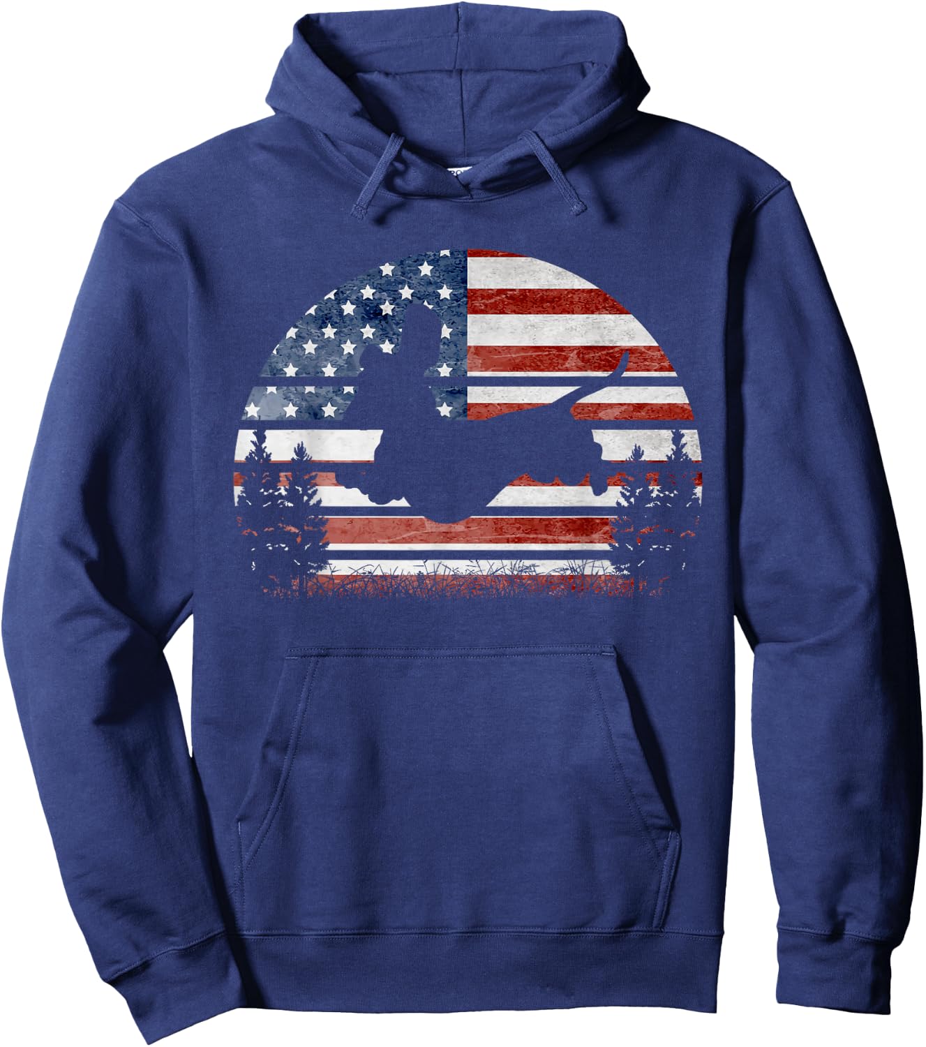 American Flag Dachshund Patriotic 4th Of July Weiner Lover Hoodie - Hoodie | Navy