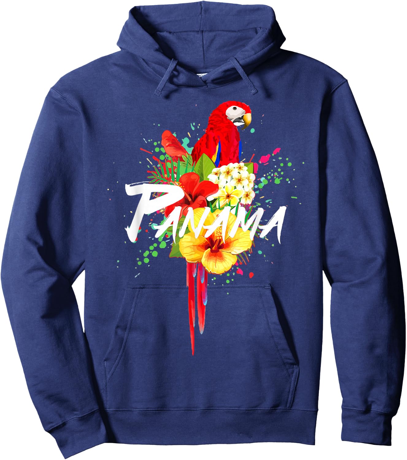 Panama Parrot Tropical Plants Souvenir Vintage Hoodie - Hoodie | Navy