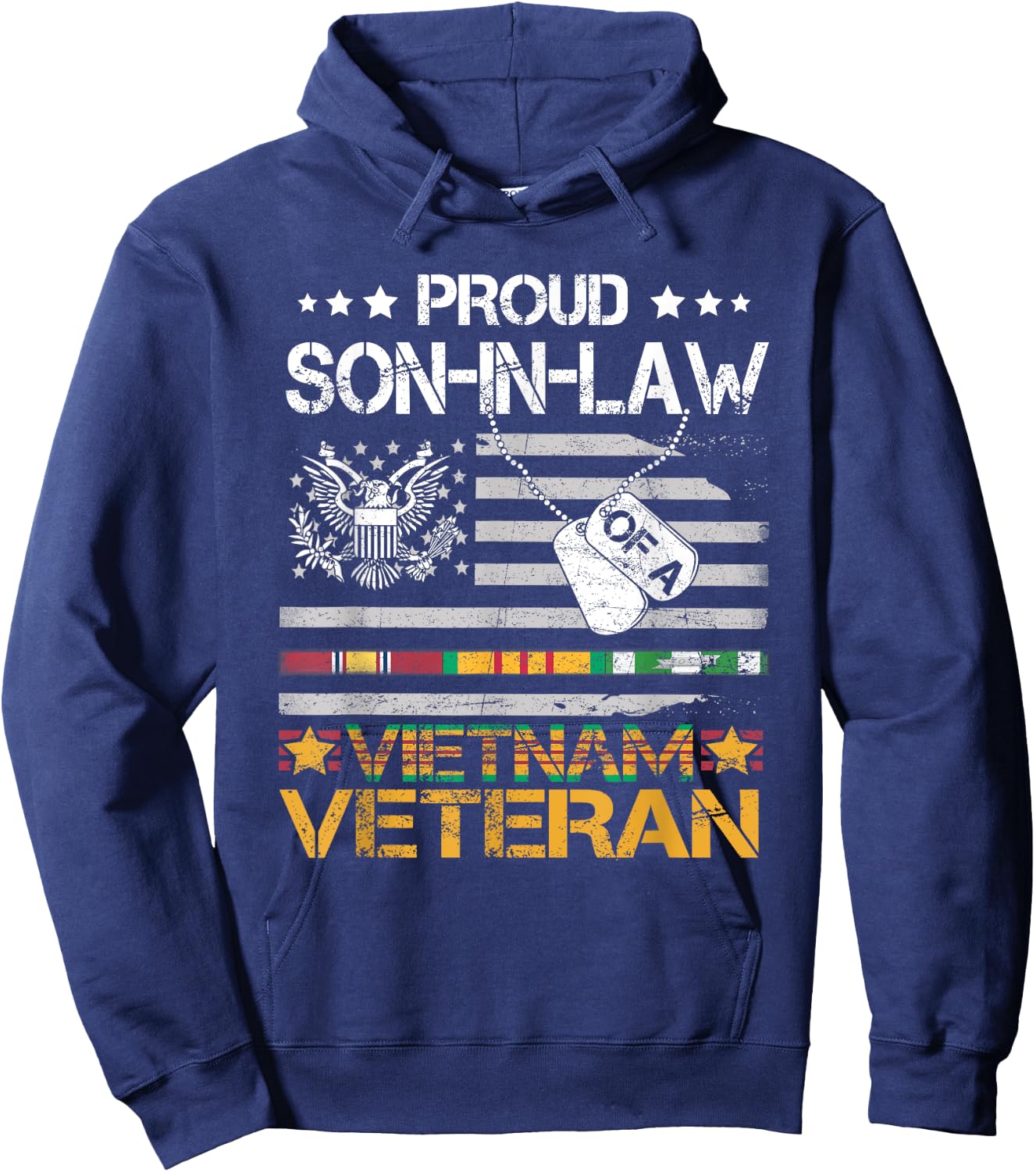Proud Son-In-Law Of Patriotic US Army Vietnam Veteran Hoodie - Hoodie | Navy