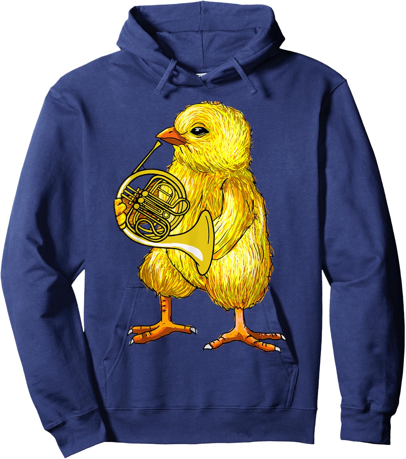 Cute Chicken Playing French Horn - French Horn Musician Gift Hoodie - Hoodie | Navy