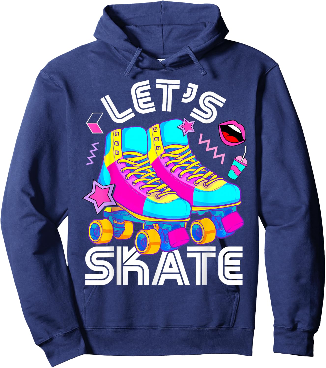 Let's Skate Retro Roller Skate Roller Derby Girls Hoodie - Hoodie | Navy