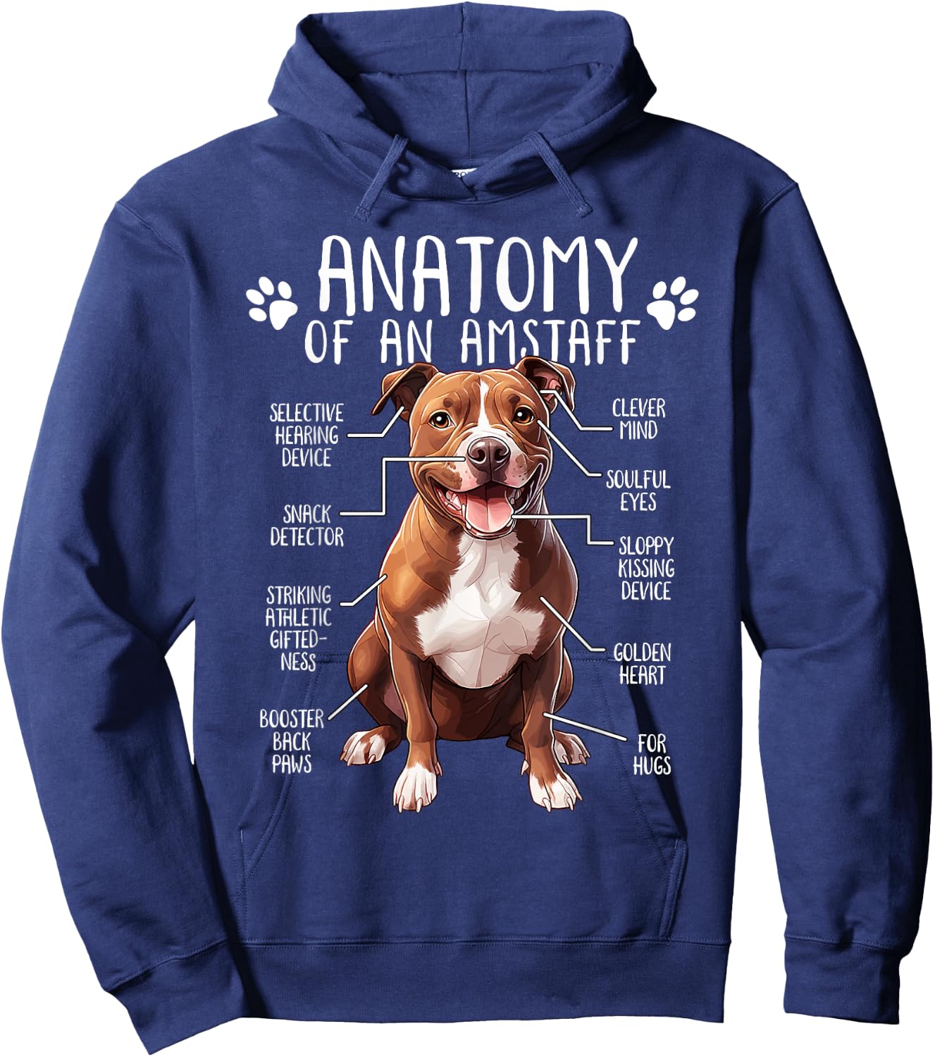 Funny Anatomy American Staffordshire Terrier Dog Amstaff Hoodie - Hoodie | Navy
