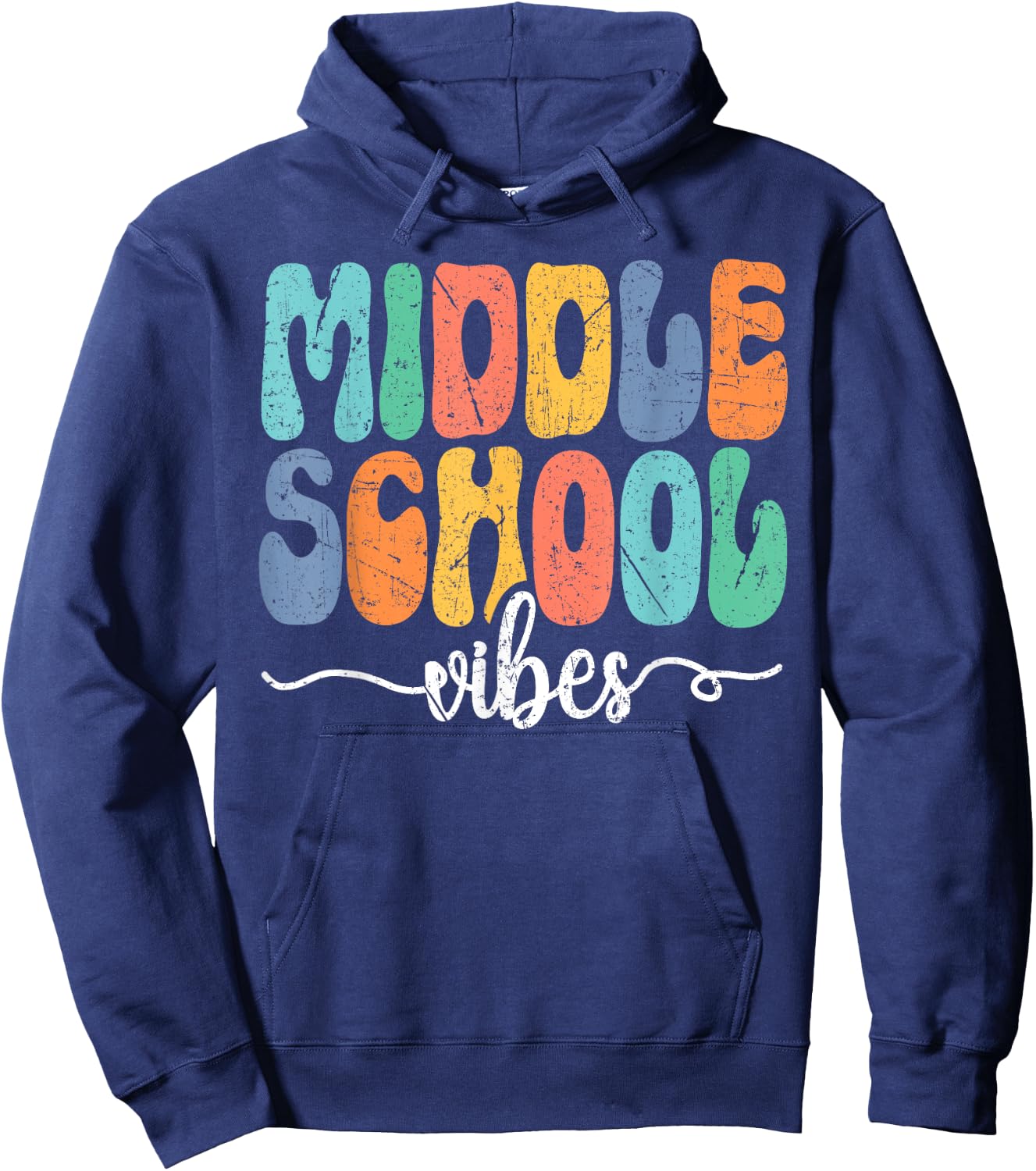 Hello Middle School Vibes Back To School Middle School Squad Hoodie - Hoodie | Navy
