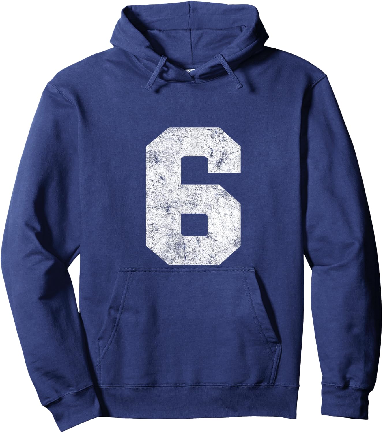 Vintage Lucky Number 6 Birthday Sports Player Team Athlete Hoodie - Hoodie | Navy